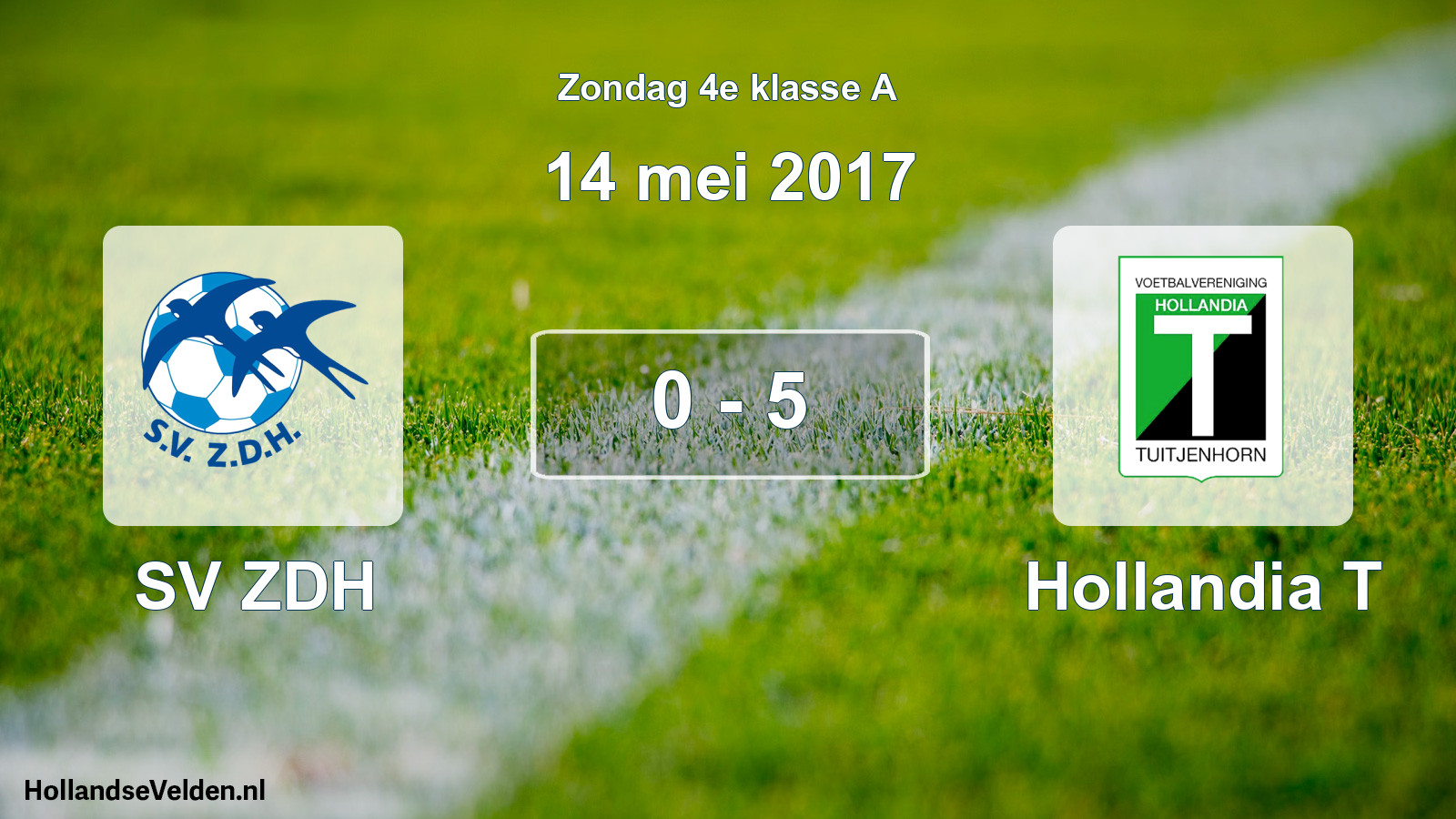 Total number of matches played: SV ZDH - Hollandia T 0 - 5 (14 May 2017)