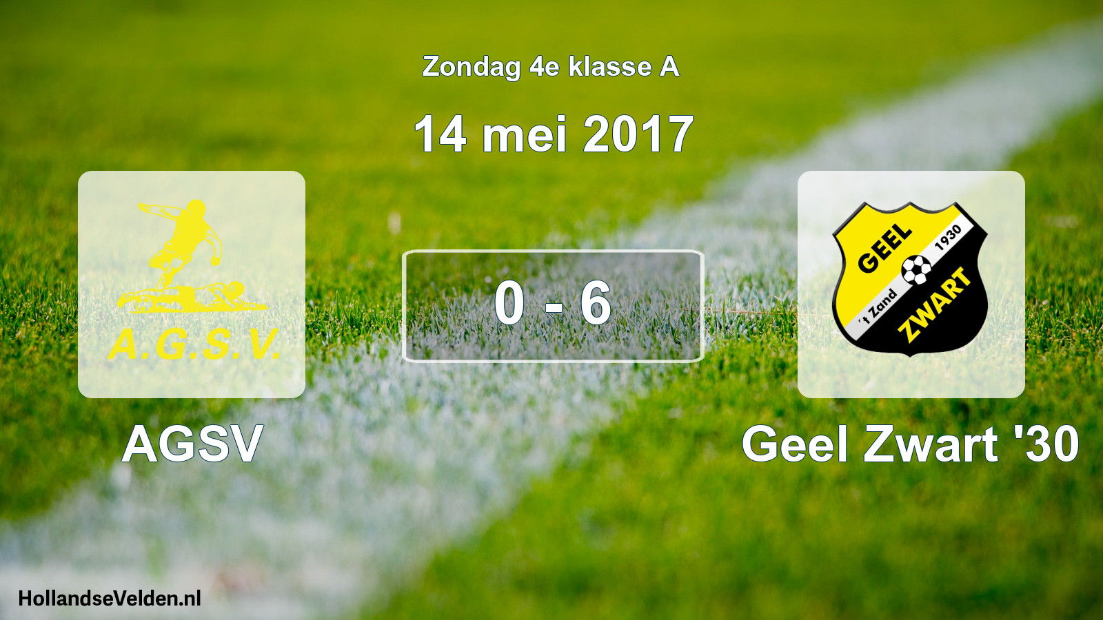 Total number of matches played: AGSV - Geel Zwart '30 0 - 6 (14 May 2017)