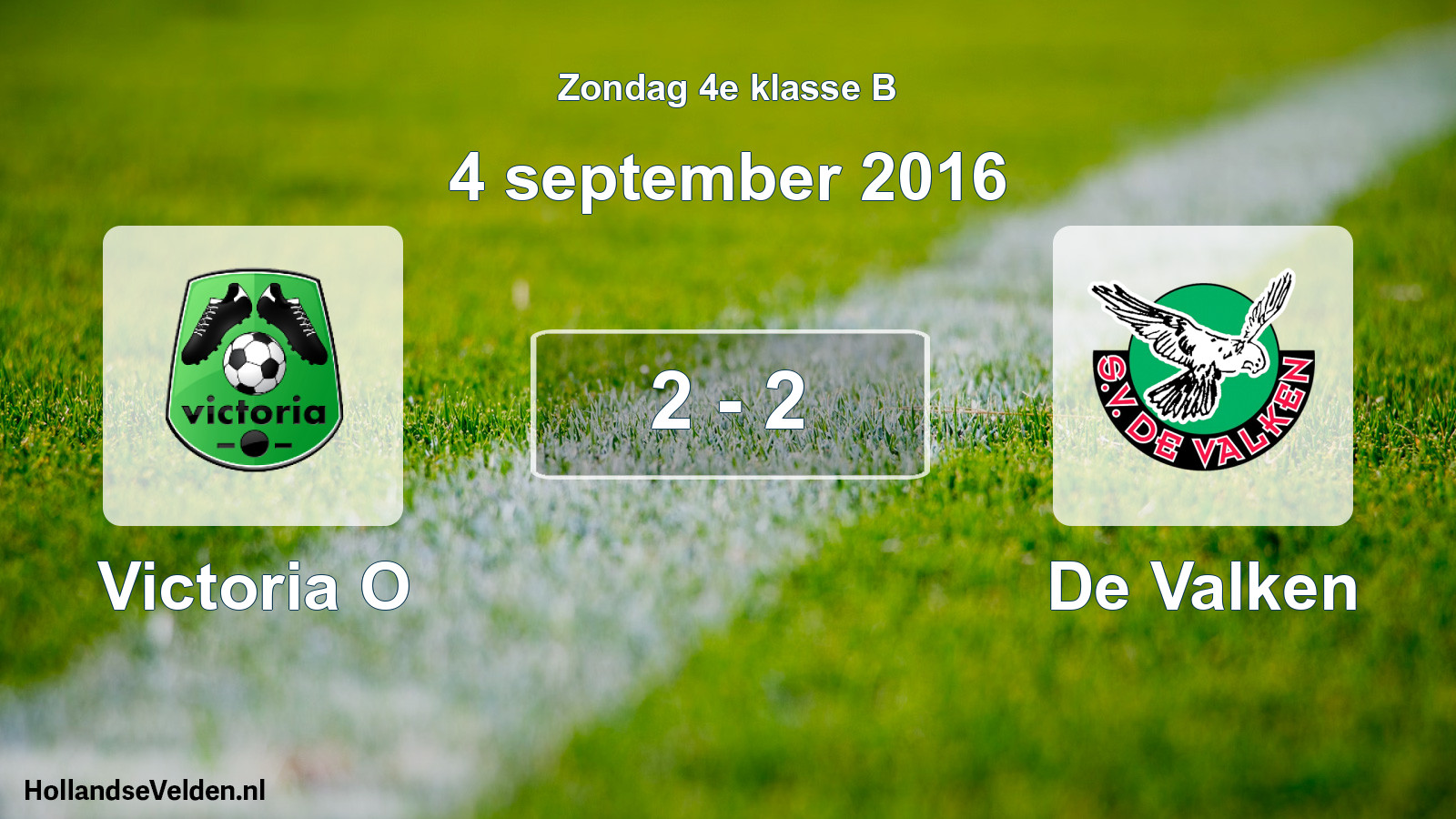 Total number of matches played: Victoria O - De Valken 2 - 2 (4 September 2016)