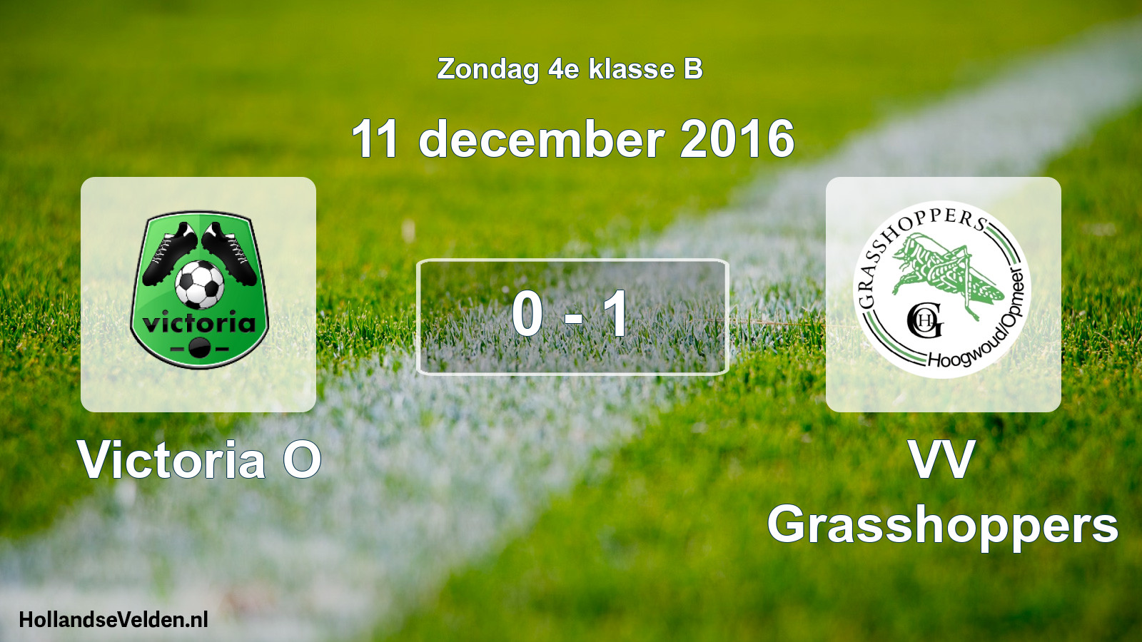 Total number of matches played: Victoria O - VV Grasshoppers 0 - 1 (11 December 2016)
