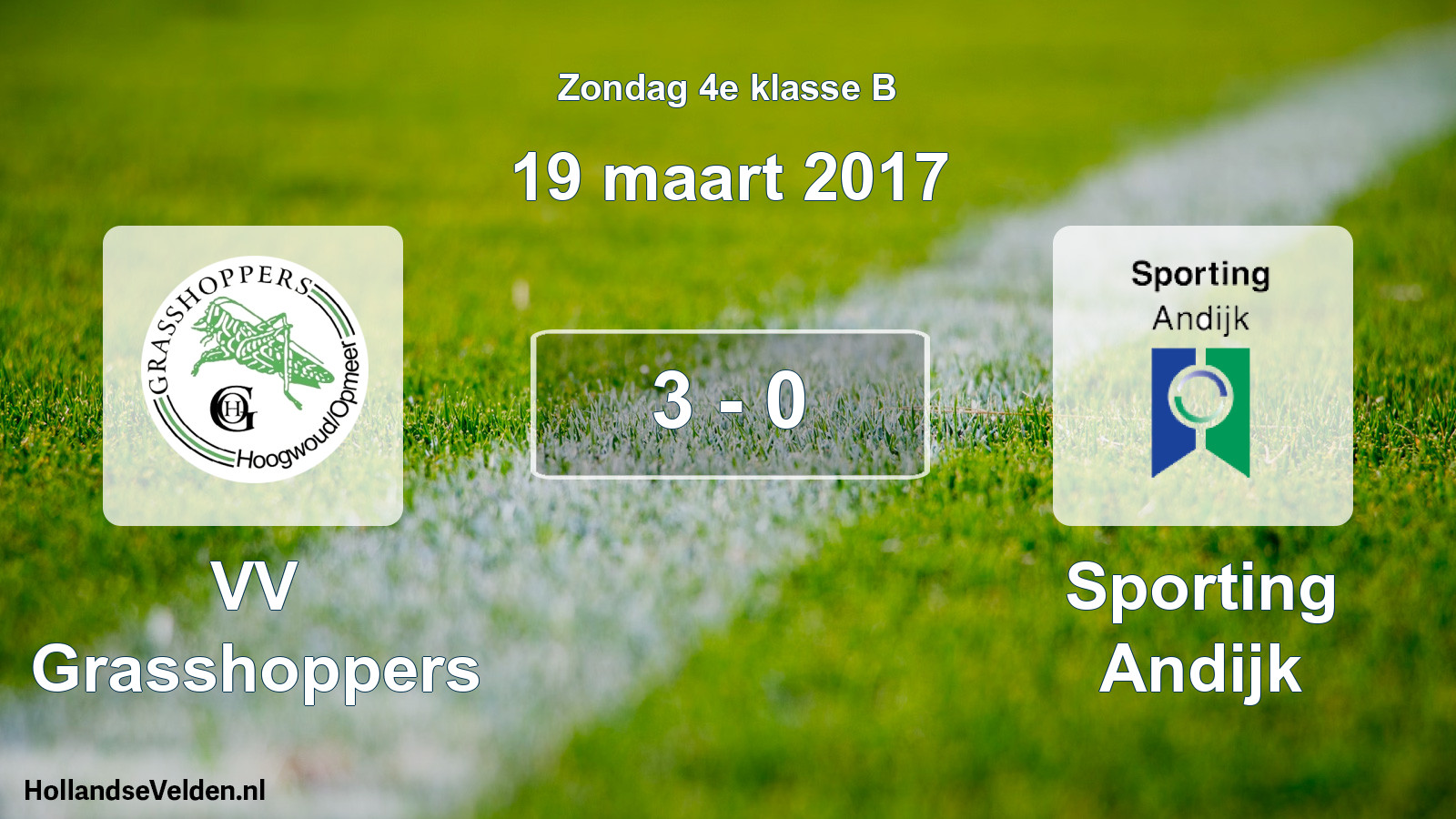 Total number of matches played: VV Grasshoppers - Sporting Andijk 3 - 0 (19 March 2017)