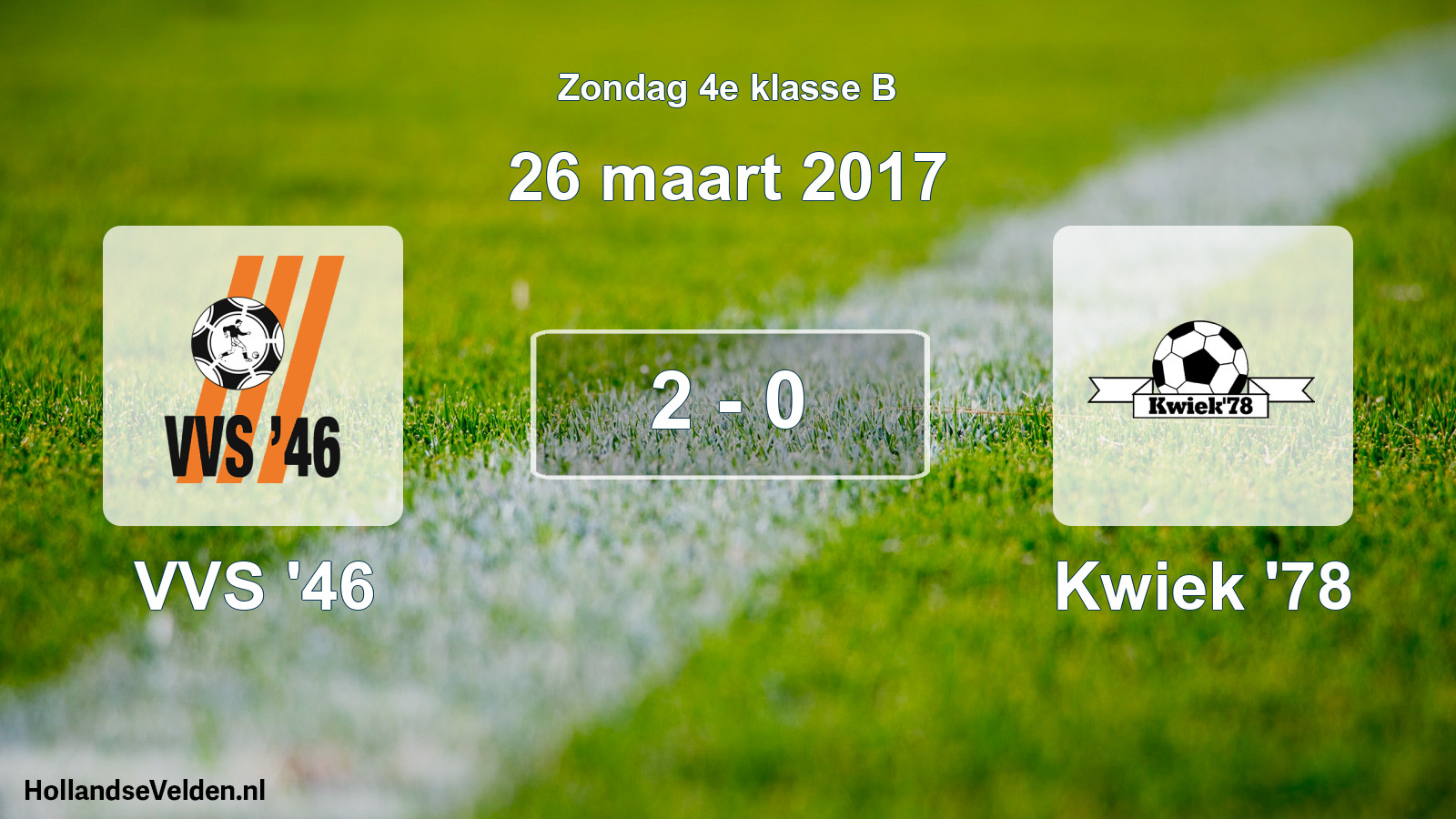 Total number of matches played: VVS '46 - Kwiek '78 2 - 0 (26 March 2017)