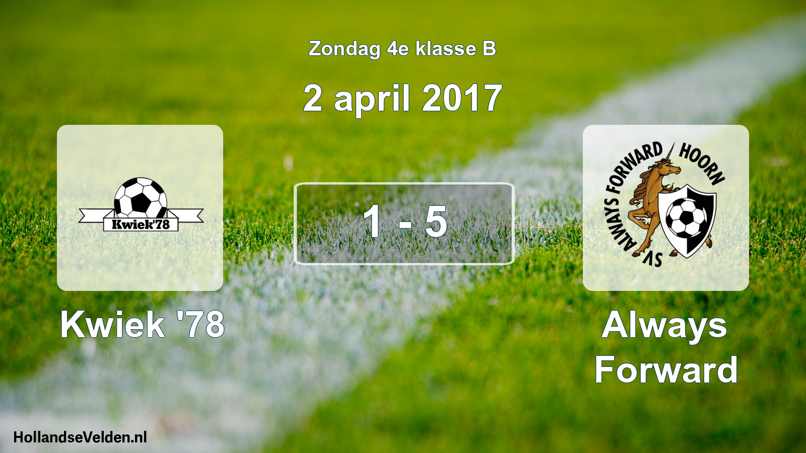 Total number of matches played: Kwiek '78 - Always Forward 1 - 5 (2 April 2017)