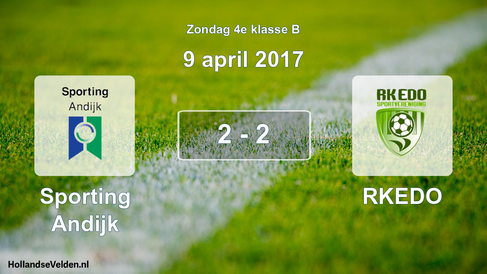 Total number of matches played: Sporting Andijk - RKEDO 2 - 2 (9 April 2017)