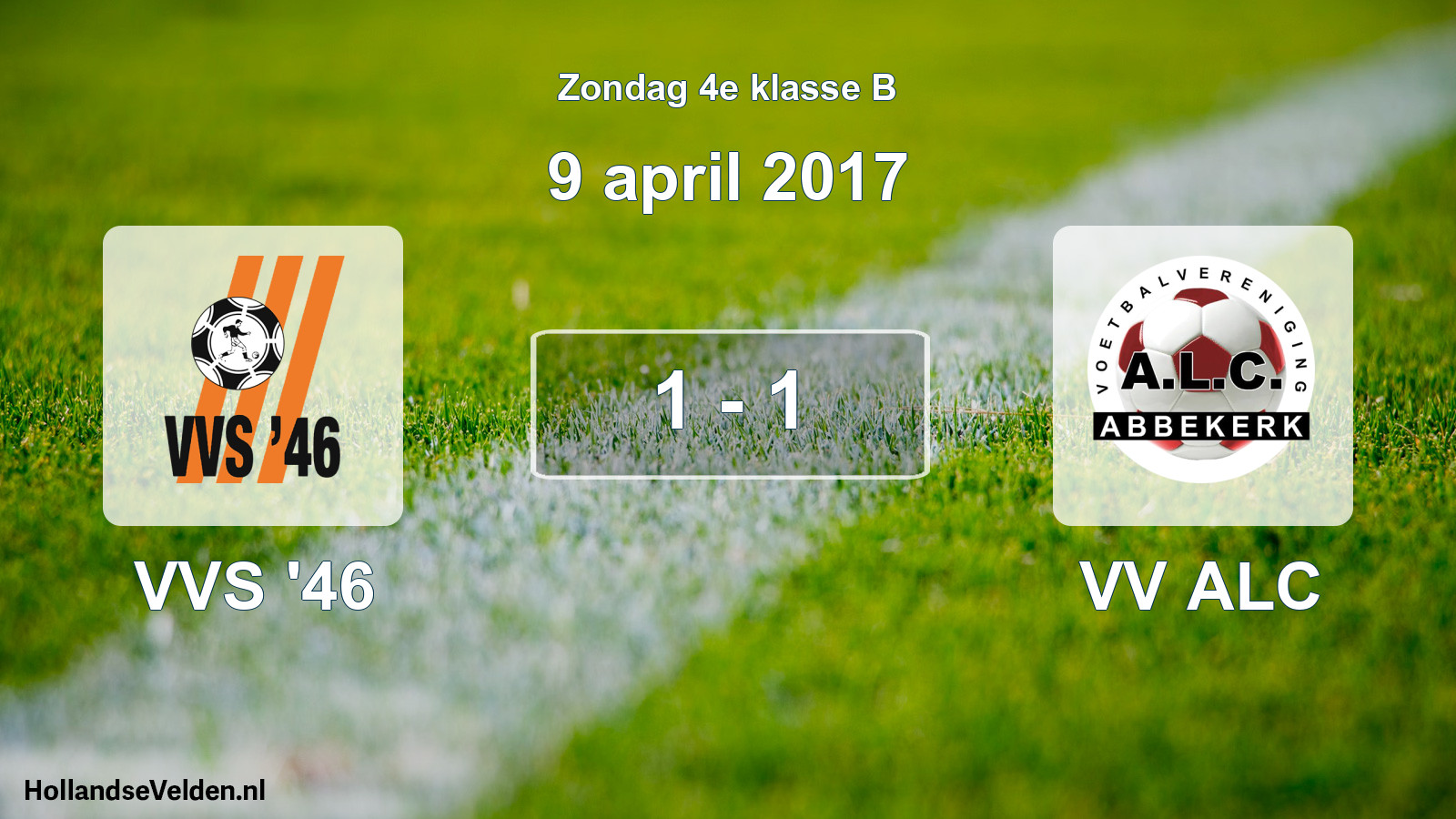 Total number of matches played: VVS '46 - VV ALC 1 - 1 (9 April 2017)