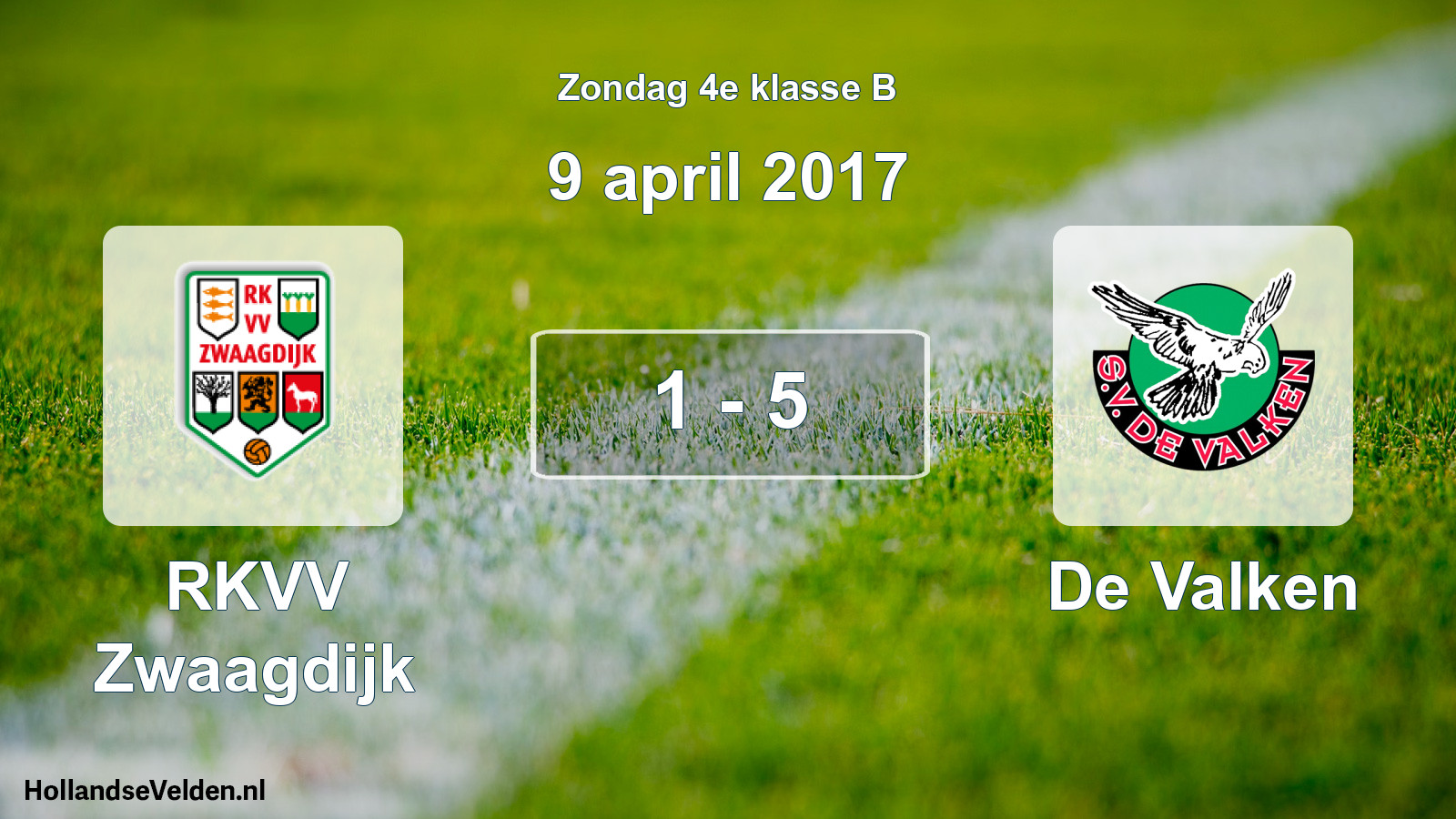 Total number of matches played: RKVV Zwaagdijk - De Valken 1 - 5 (9 April 2017)