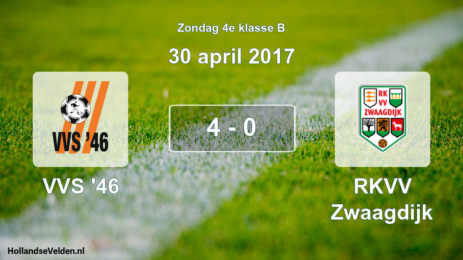 Total number of matches played: VVS '46 - RKVV Zwaagdijk 4 - 0 (30 April 2017)