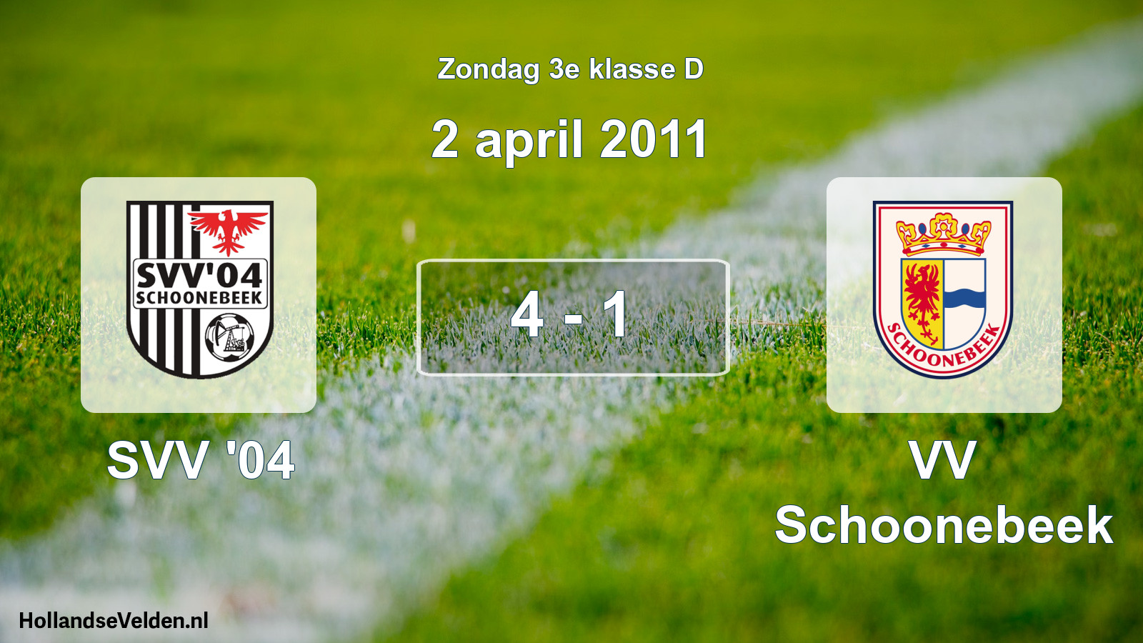 Total number of matches played: SVV '04 - VV Schoonebeek 4 - 1 (2 April 2011)