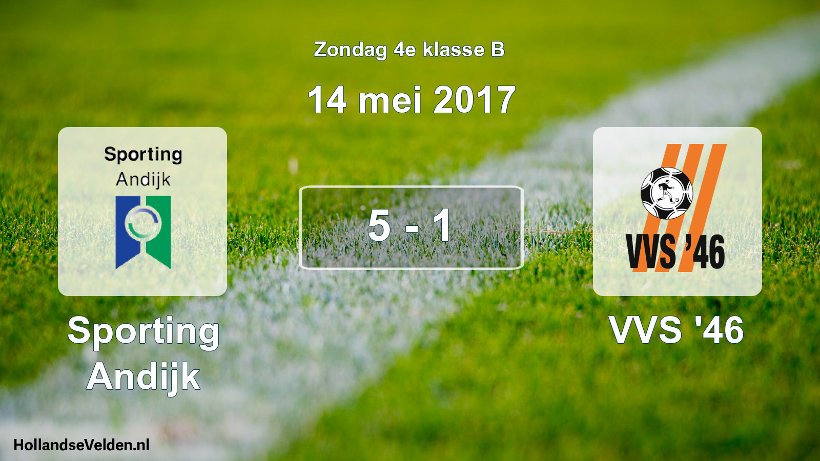 Total number of matches played: Sporting Andijk - VVS '46 5 - 1 (14 May 2017)