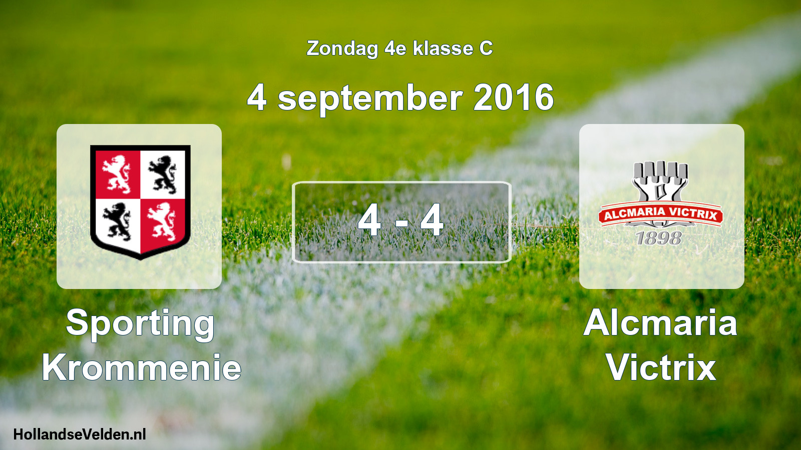 Total number of matches played: Sporting Krommenie - Alcmaria Victrix 4 - 4 (4 September 2016)