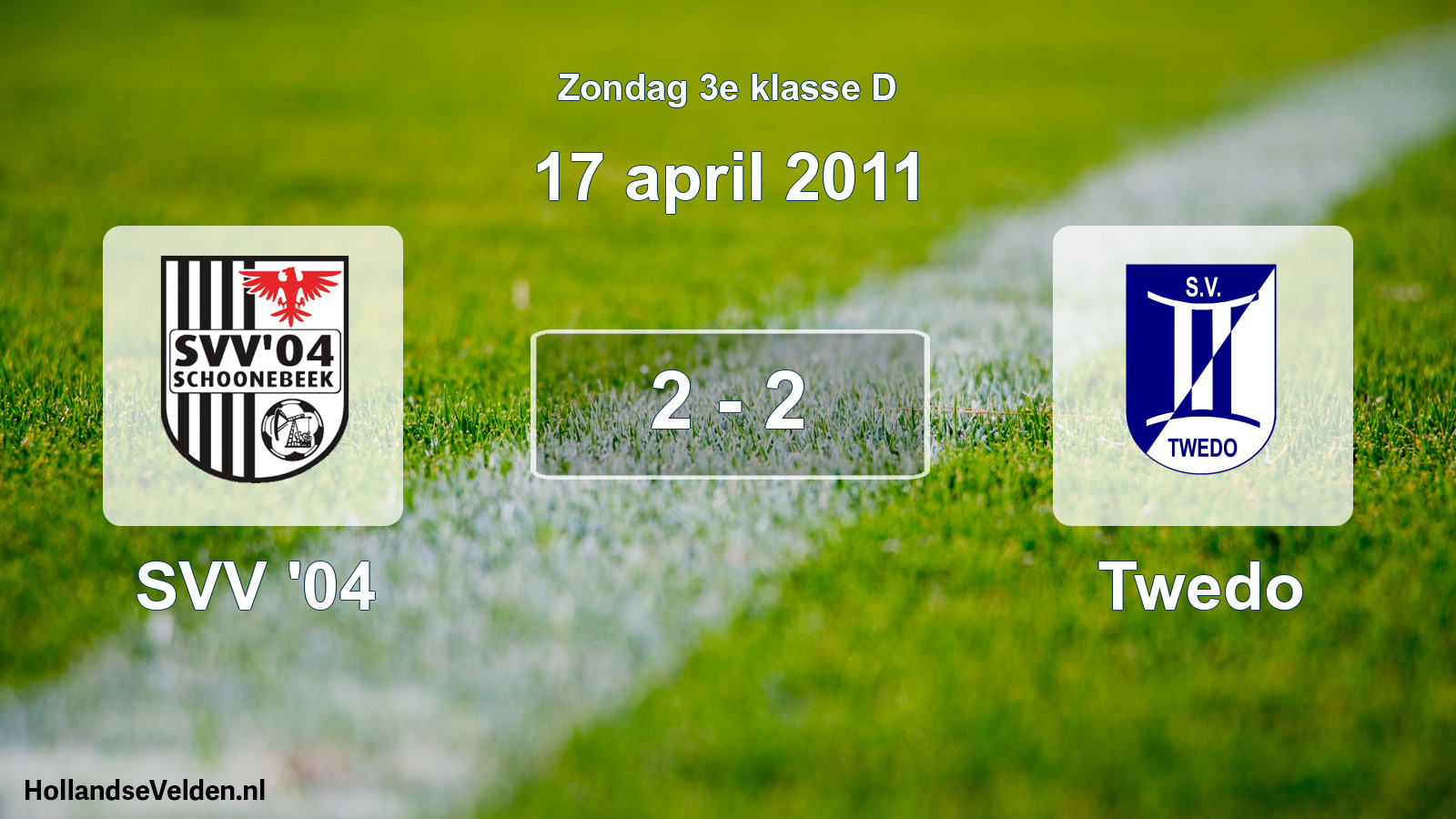 Total number of matches played: SVV '04 - Twedo 2 - 2 (17 April 2011)