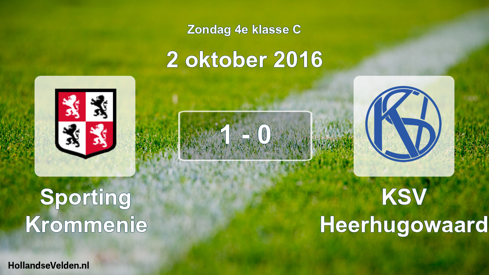 Total number of matches played: Sporting Krommenie - KSV Heerhugowaard 1 - 0 (2 October 2016)