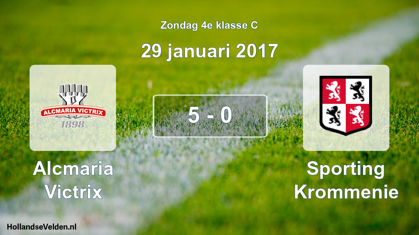 Total number of matches played: Alcmaria Victrix - Sporting Krommenie 5 - 0 (29 January 2017)