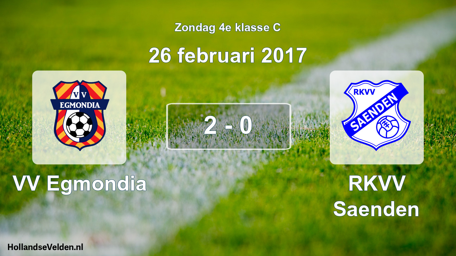 Total number of matches played: VV Egmondia - RKVV Saenden 2 - 0 (26 February 2017)