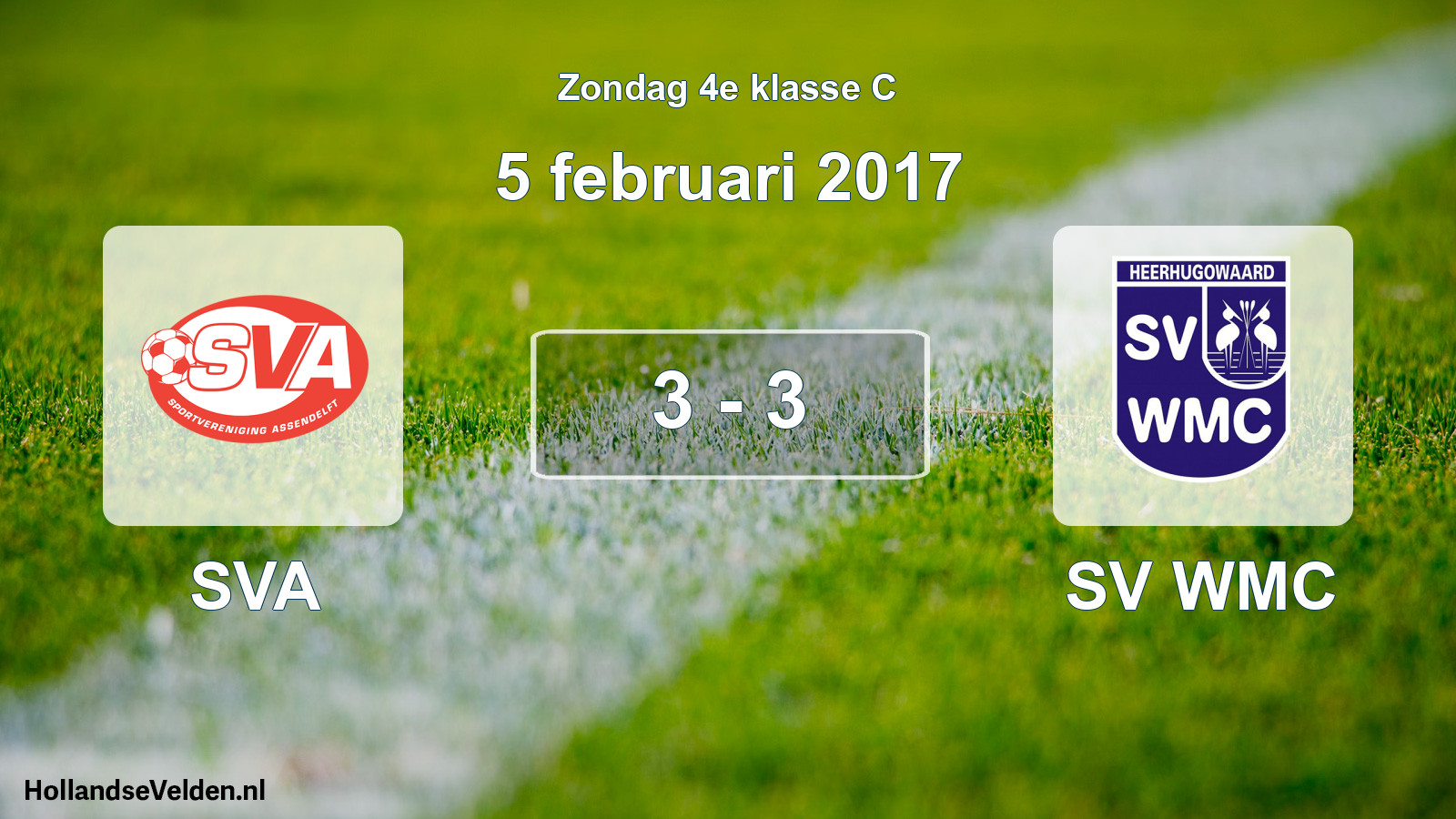 Total number of matches played: SVA - SV WMC 3 - 3 (5 February 2017)