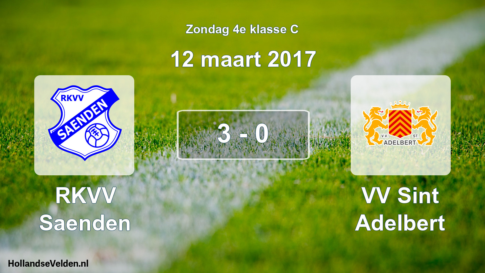 Total number of matches played: RKVV Saenden - VV Sint Adelbert 3 - 0 (12 March 2017)