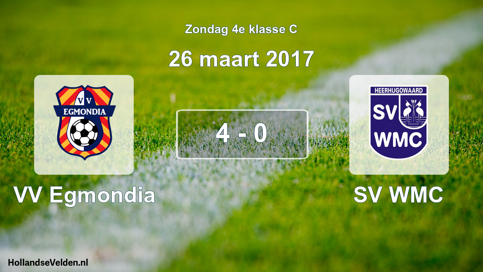 Total number of matches played: VV Egmondia - SV WMC 4 - 0 (26 March 2017)