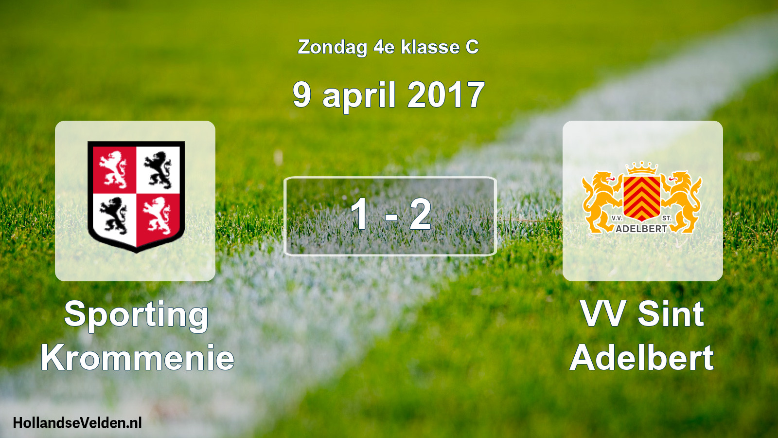 Total number of matches played: Sporting Krommenie - VV Sint Adelbert 1 - 2 (9 April 2017)
