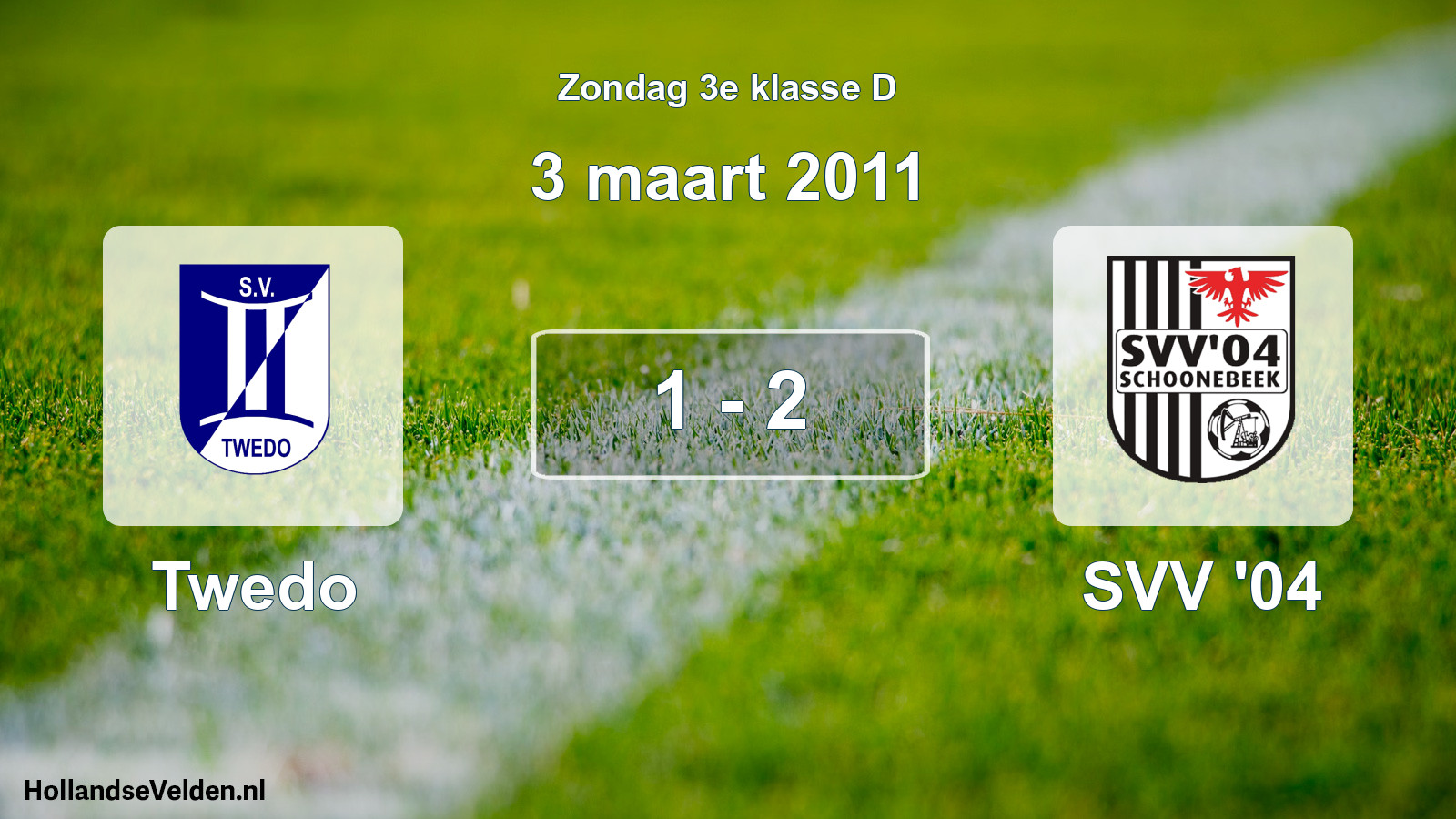 Total number of matches played: Twedo - SVV '04 1 - 2 (3 March 2011)