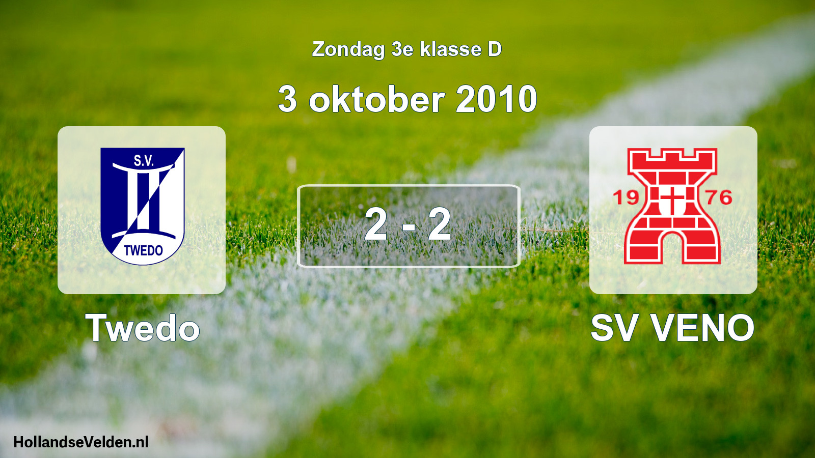Total number of matches played: Twedo - SV VENO 2 - 2 (3 October 2010)