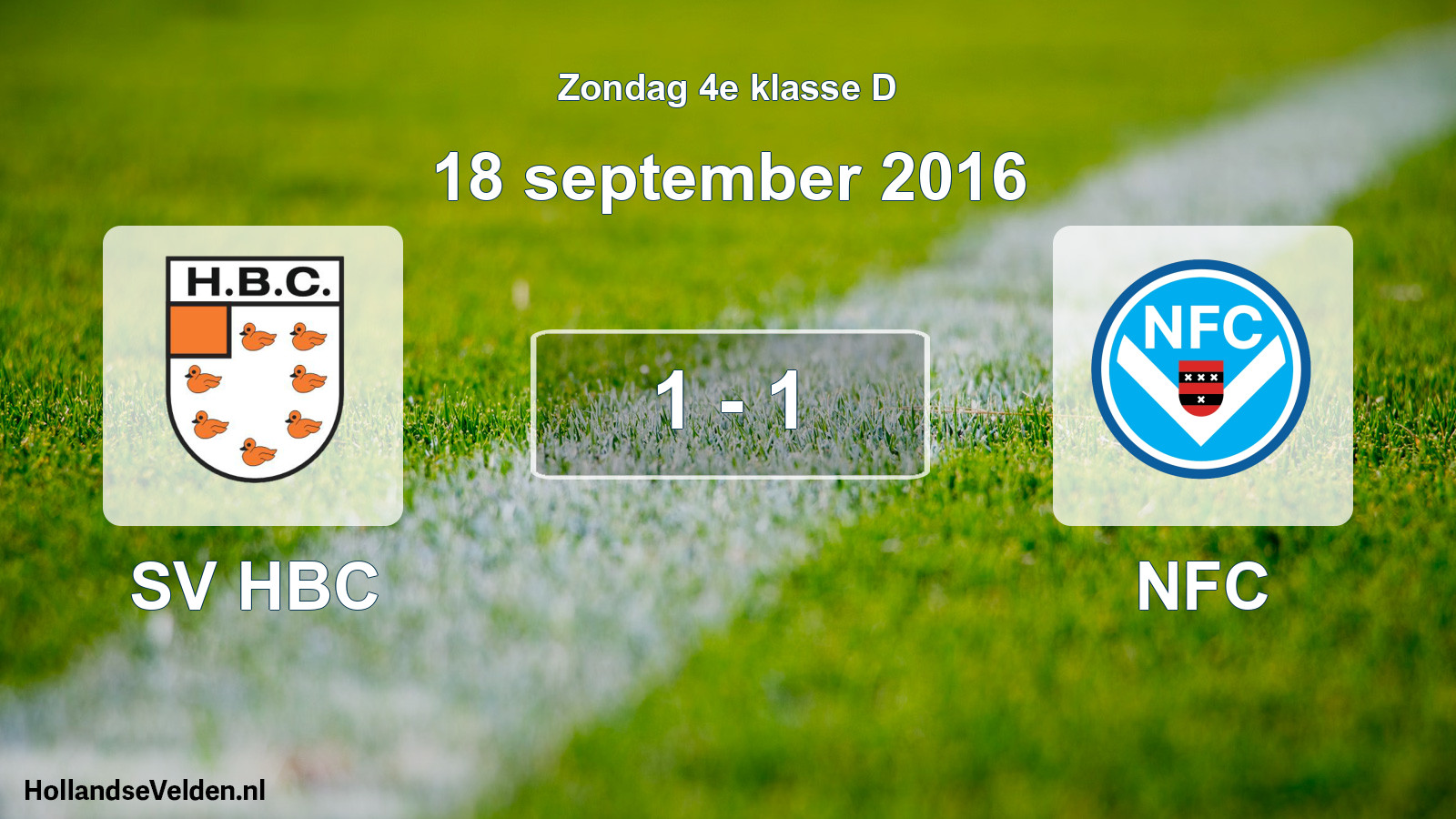 Total number of matches played: SV HBC - NFC 1 - 1 (18 September 2016)