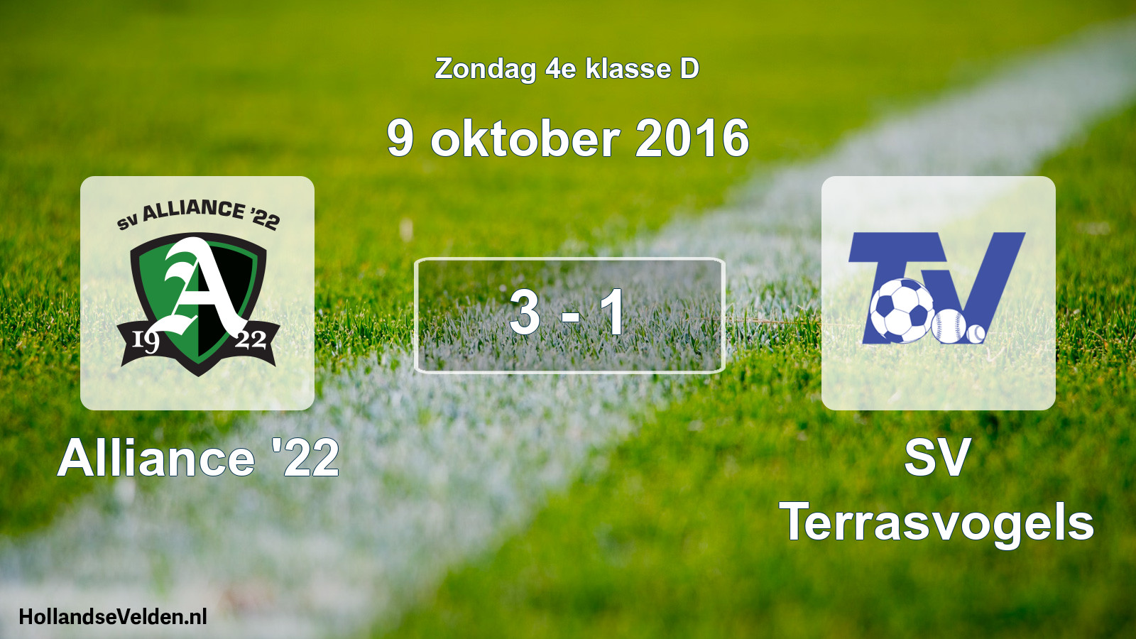 Total number of matches played: Alliance '22 - SV Terrasvogels 3 - 1 (9 October 2016)