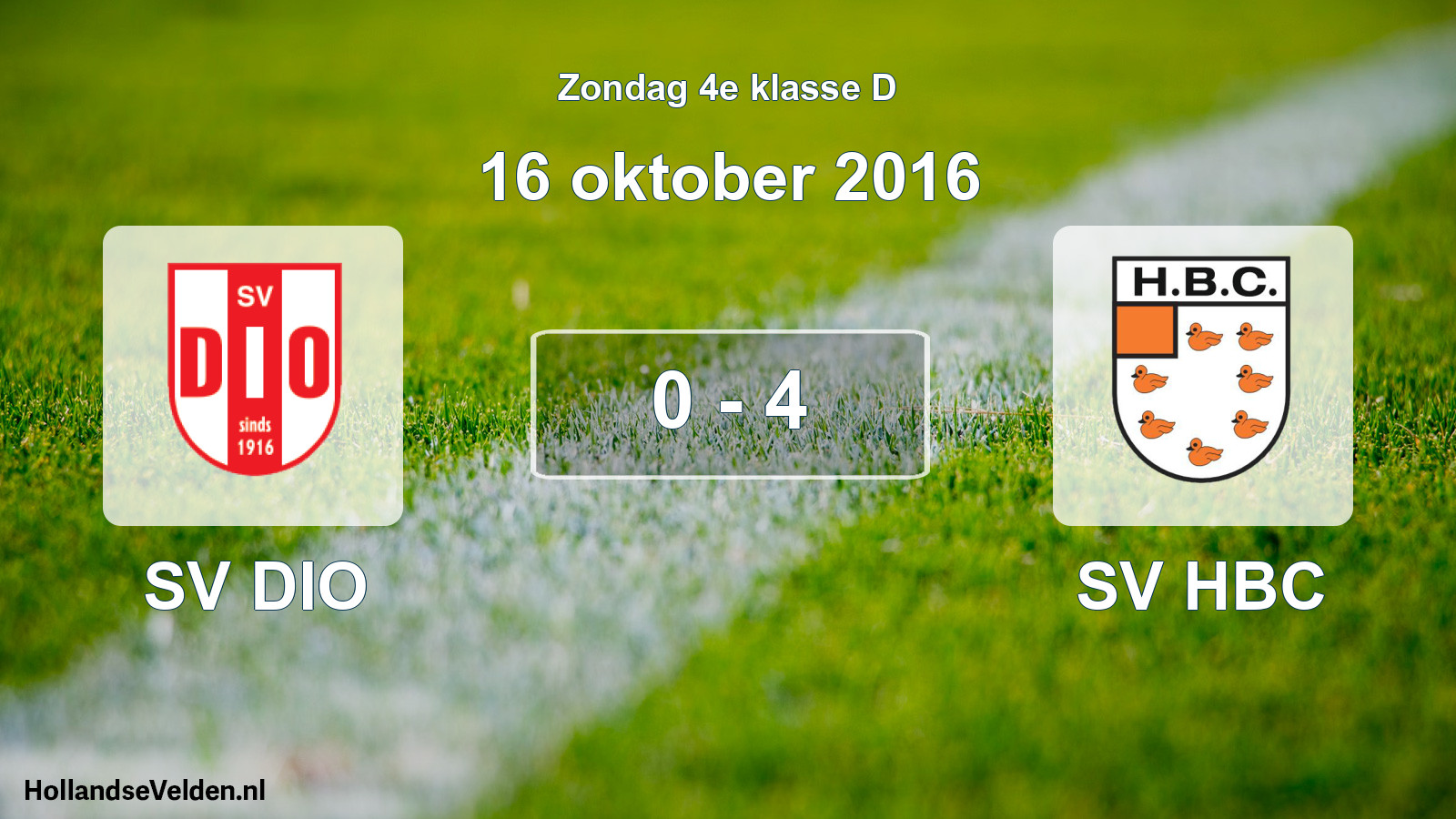 Total number of matches played: SV DIO - SV HBC 0 - 4 (16 October 2016)
