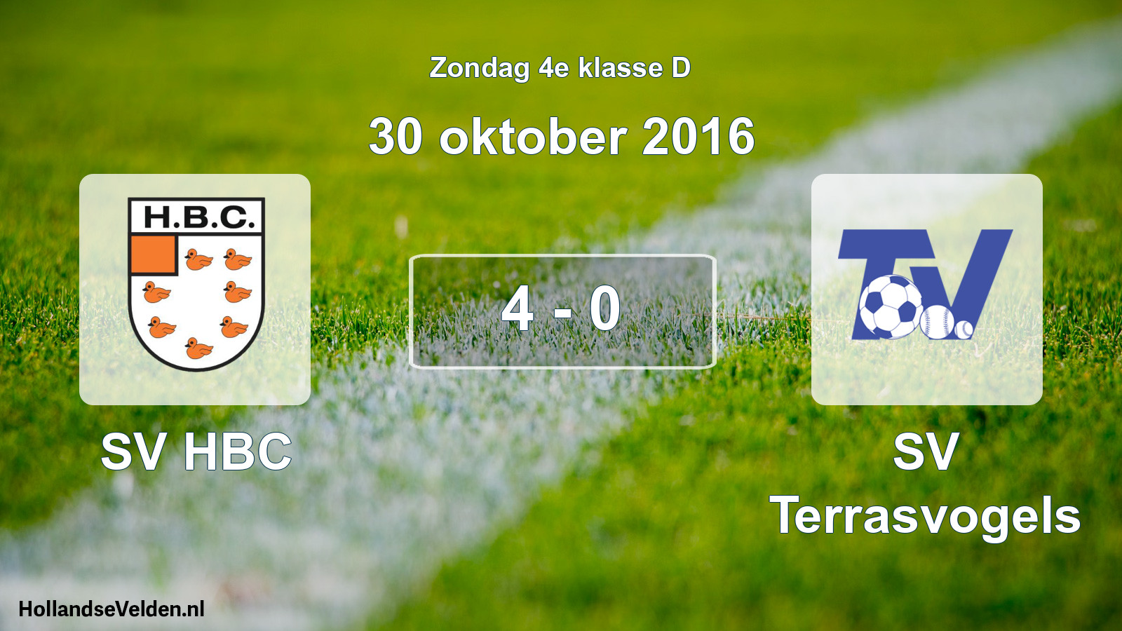 Total number of matches played: SV HBC - SV Terrasvogels 4 - 0 (30 October 2016)
