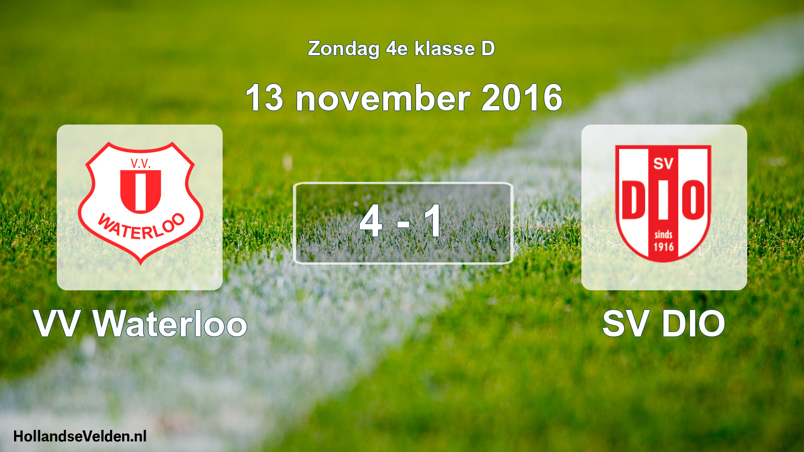 Total number of matches played: VV Waterloo - SV DIO 4 - 1 (13 November 2016)