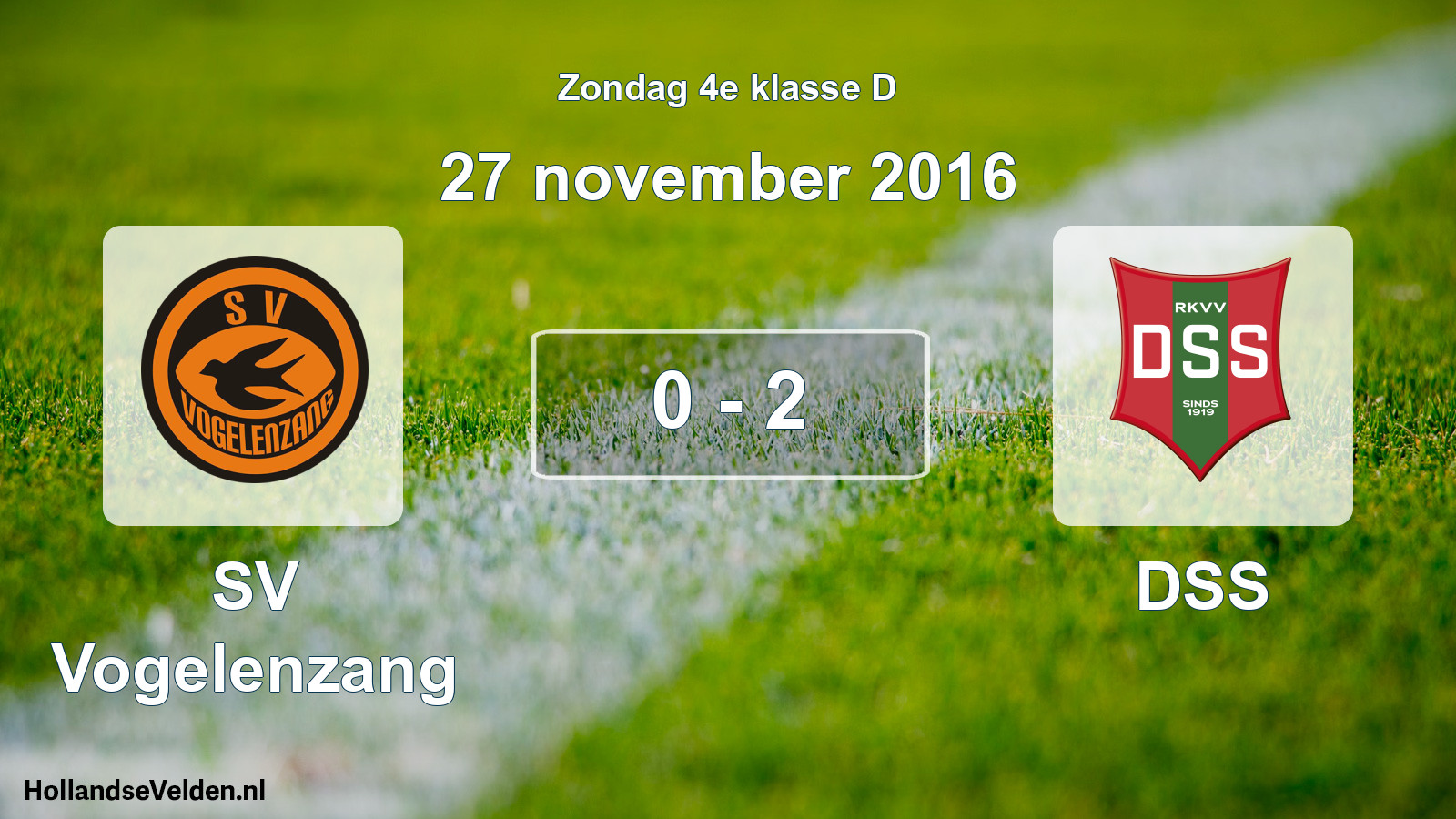 Total number of matches played: SV Vogelenzang - DSS 0 - 2 (27 November 2016)