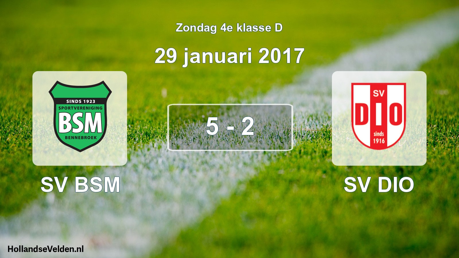 Total number of matches played: SV BSM - SV DIO 5 - 2 (29 January 2017)