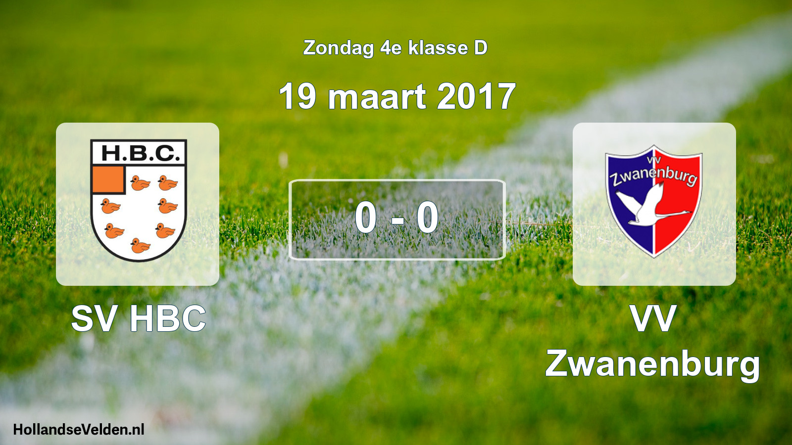 Total number of matches played: SV HBC - VV Zwanenburg 0 - 0 (19 March 2017)