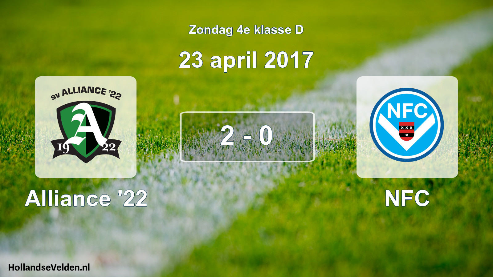 Total number of matches played: Alliance '22 - NFC 2 - 0 (23 April 2017)