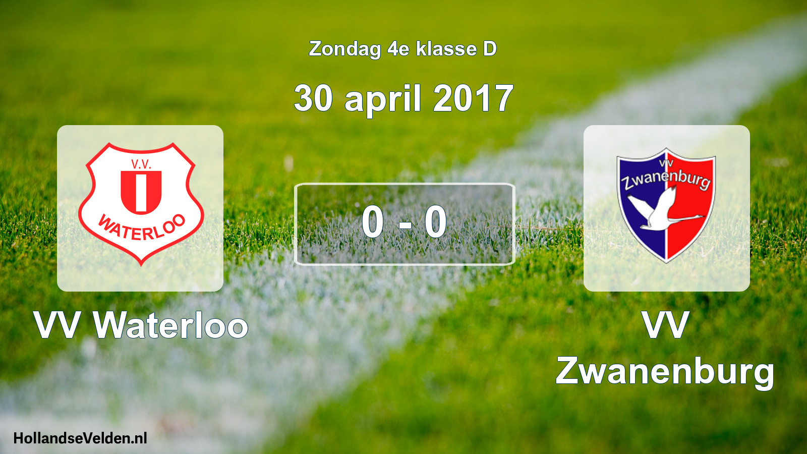 Total number of matches played: VV Waterloo - VV Zwanenburg 0 - 0 (30 April 2017)
