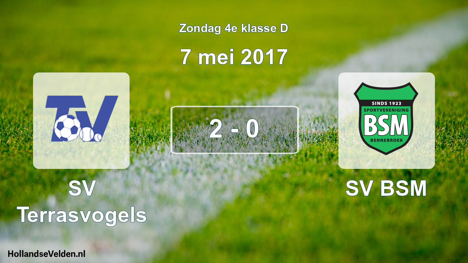 Total number of matches played: SV Terrasvogels - SV BSM 2 - 0 (7 May 2017)