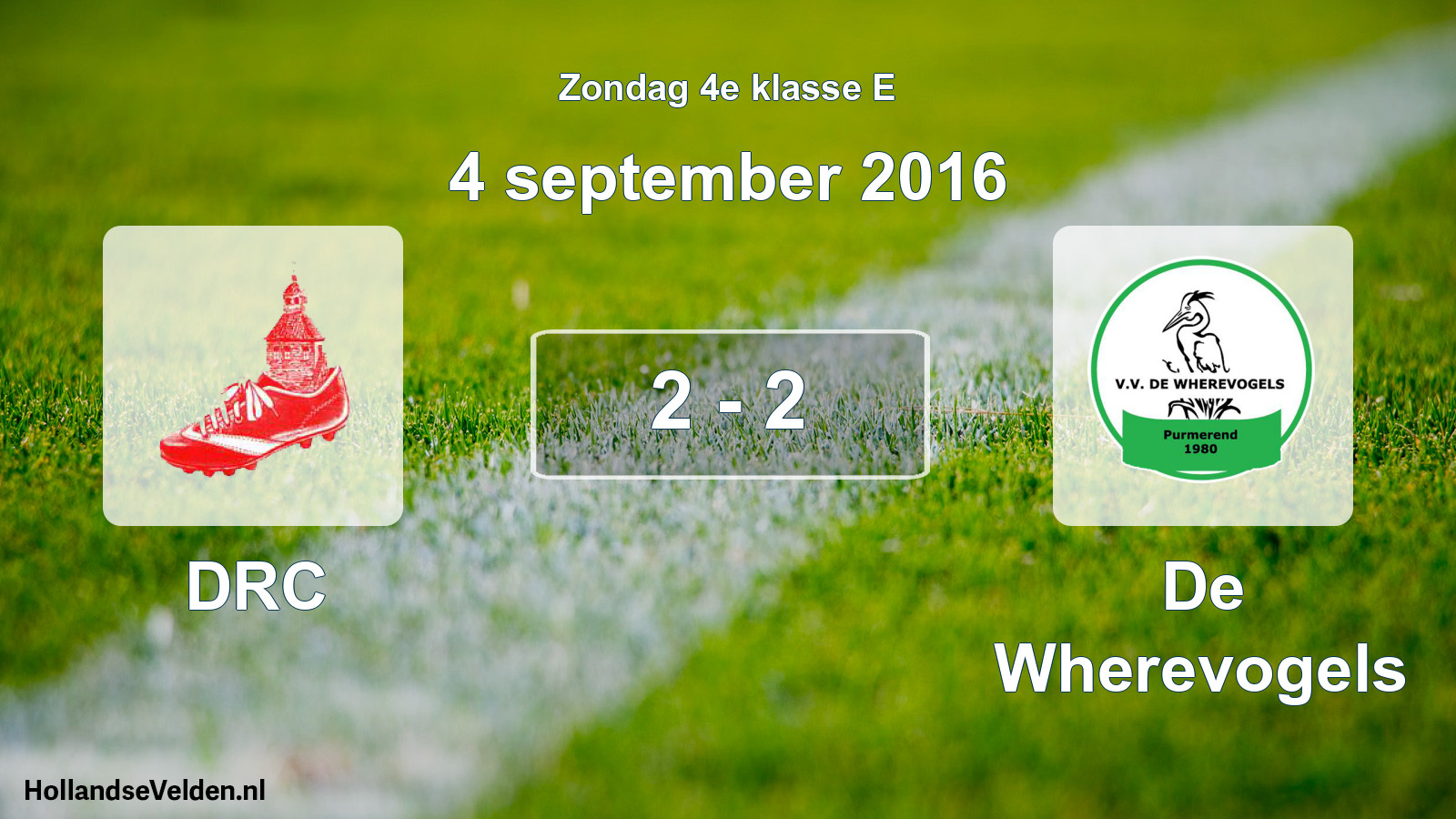 Total number of matches played: DRC - De Wherevogels 2 - 2 (4 September 2016)