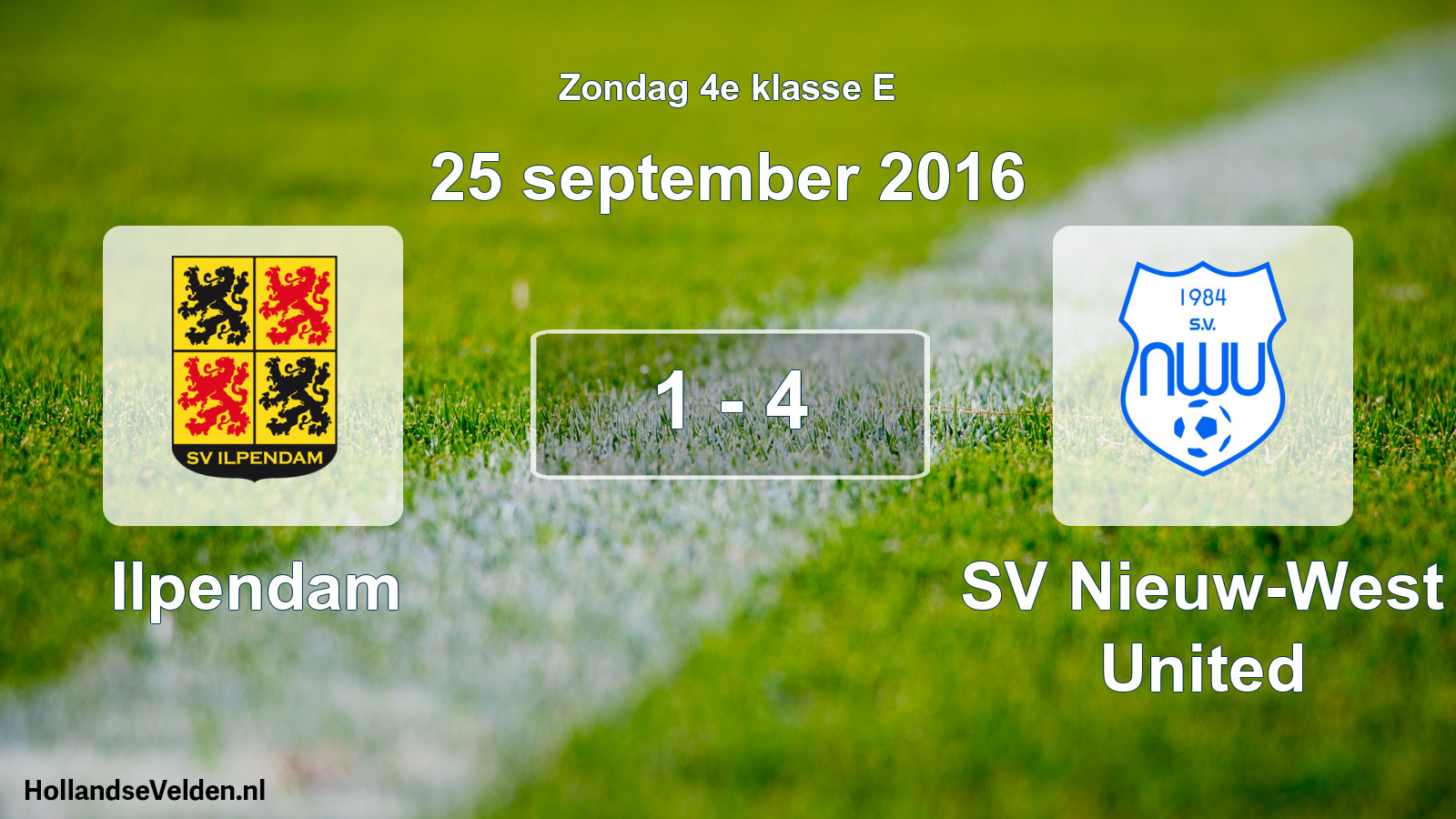 Total number of matches played: Ilpendam - SV Nieuw-West United 1 - 4 (25 September 2016)