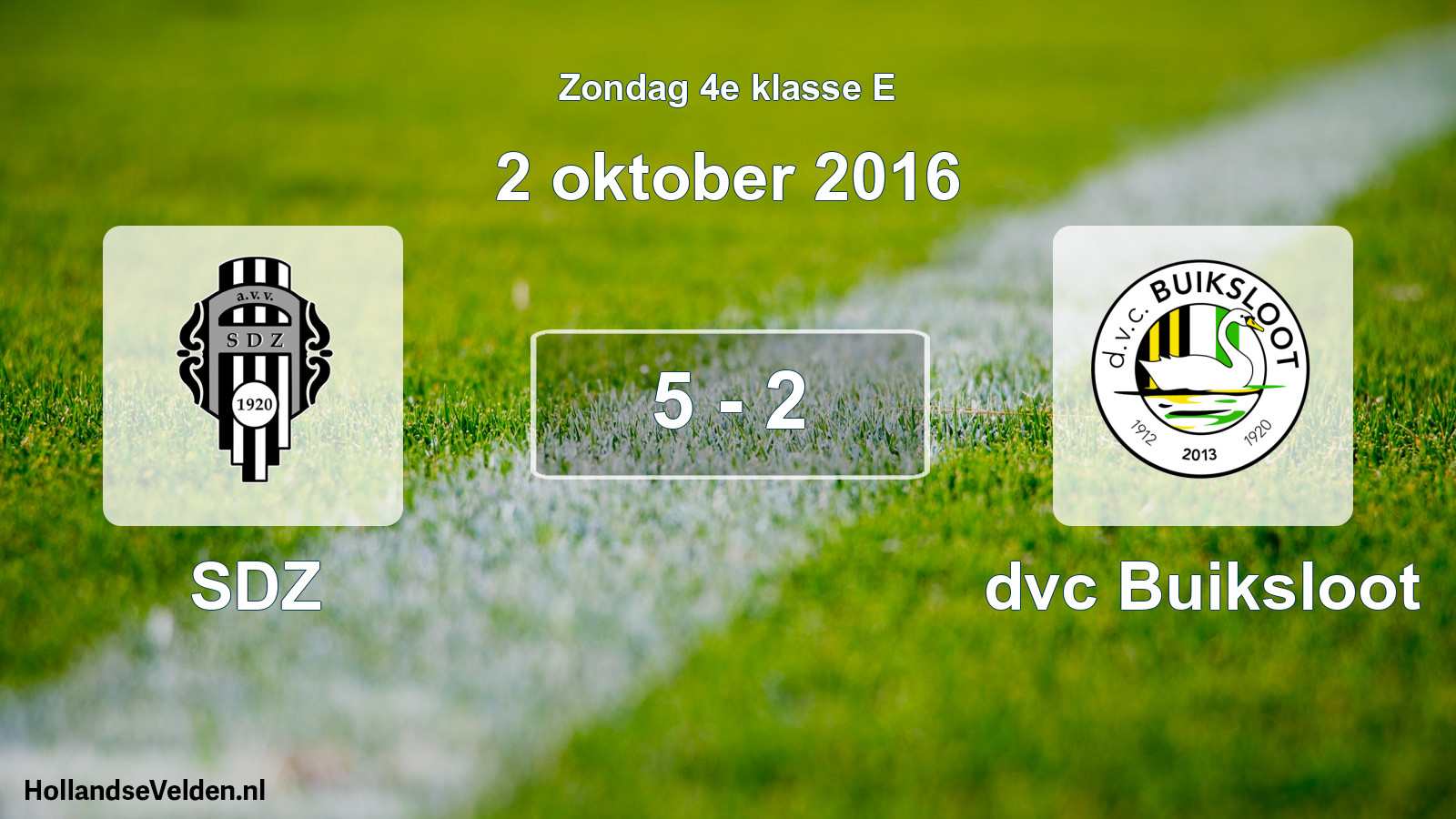 Total number of matches played: SDZ - dvc Buiksloot 5 - 2 (2 October 2016)