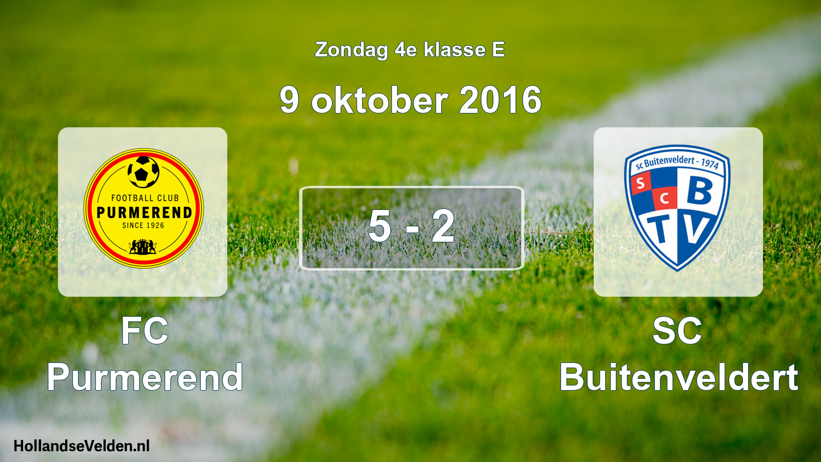 Total number of matches played: FC Purmerend - SC Buitenveldert 5 - 2 (9 October 2016)