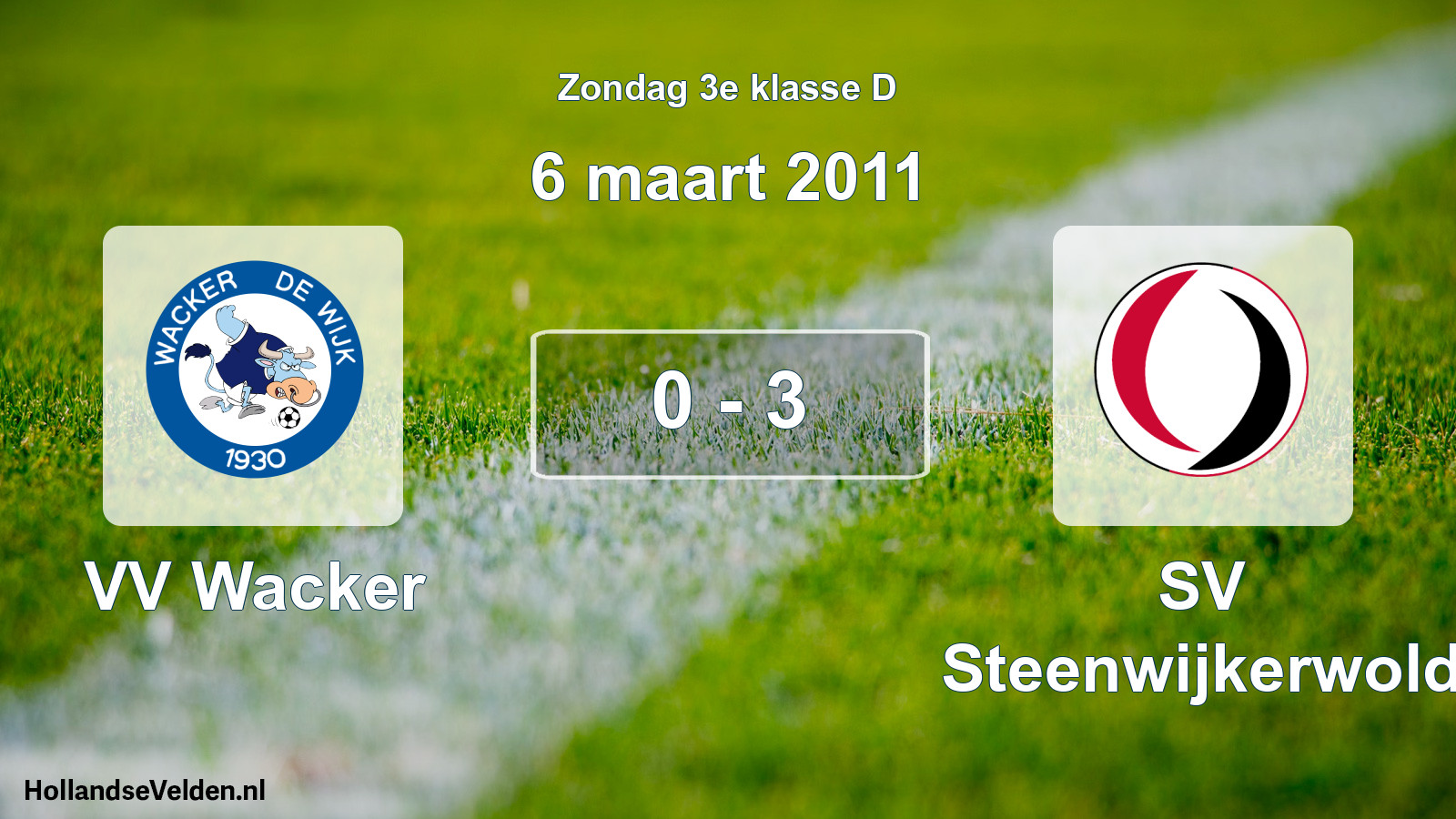 Total number of matches played: VV Wacker - SV Steenwijkerwold 0 - 3 (6 March 2011)