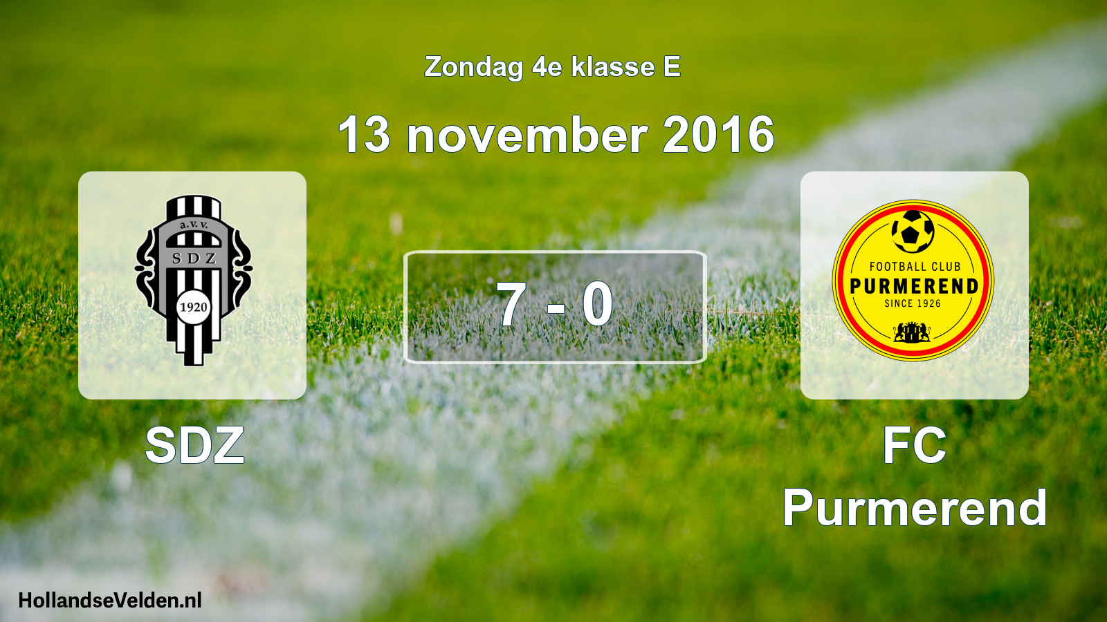 Total number of matches played: SDZ - FC Purmerend 7 - 0 (13 November 2016)