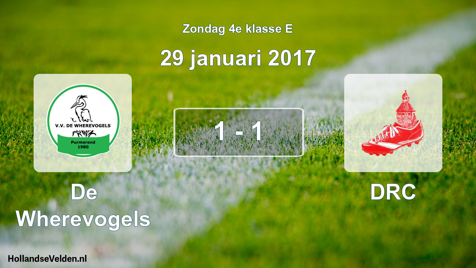 Total number of matches played: De Wherevogels - DRC 1 - 1 (29 January 2017)