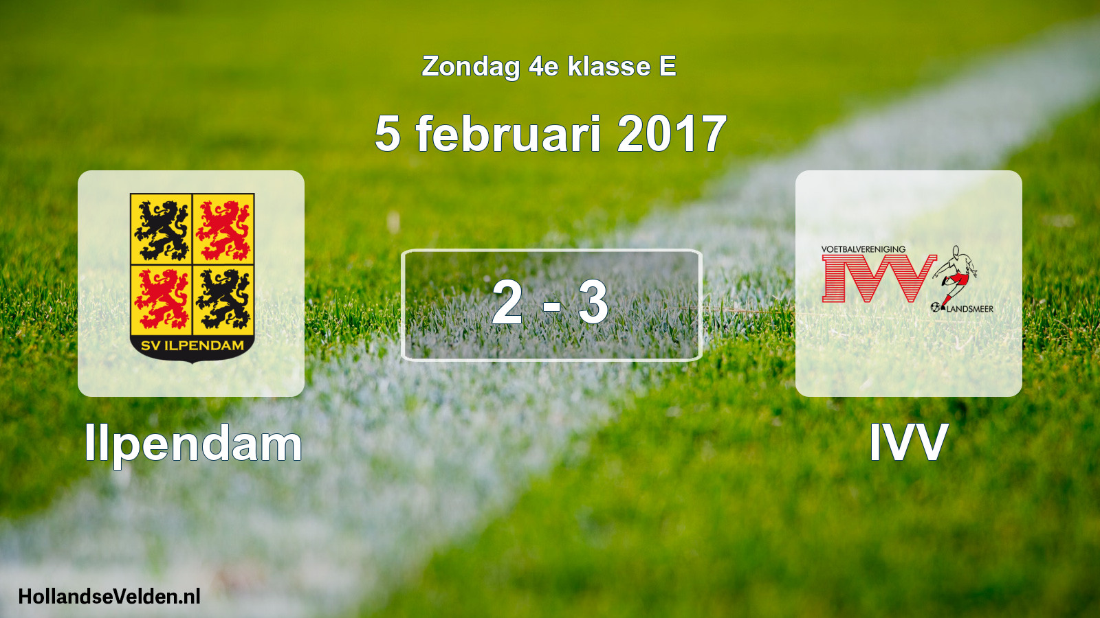 Total number of matches played: Ilpendam - IVV 2 - 3 (5 February 2017)