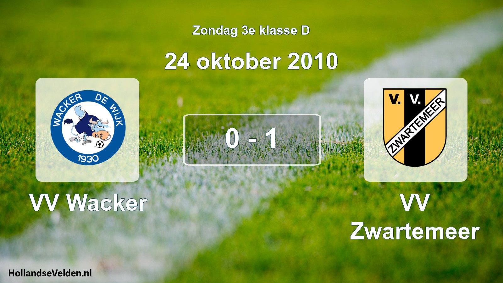 Total number of matches played: VV Wacker - VV Zwartemeer 0 - 1 (24 October 2010)