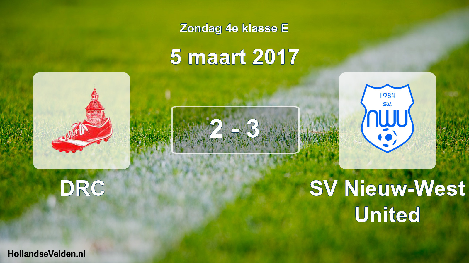 Total number of matches played: DRC - SV Nieuw-West United 2 - 3 (5 March 2017)