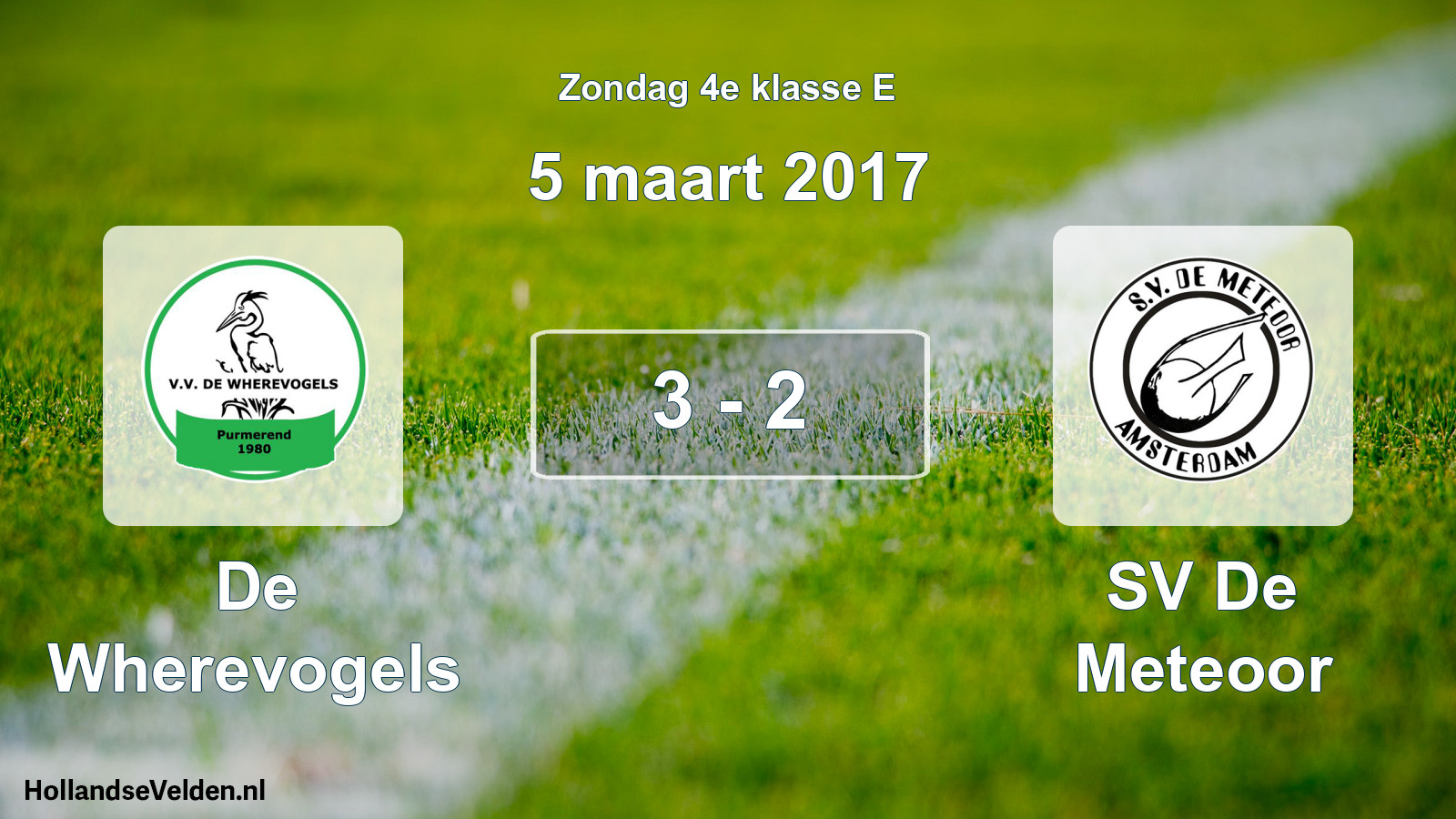 Total number of matches played: De Wherevogels - SV De Meteoor 3 - 2 (5 March 2017)