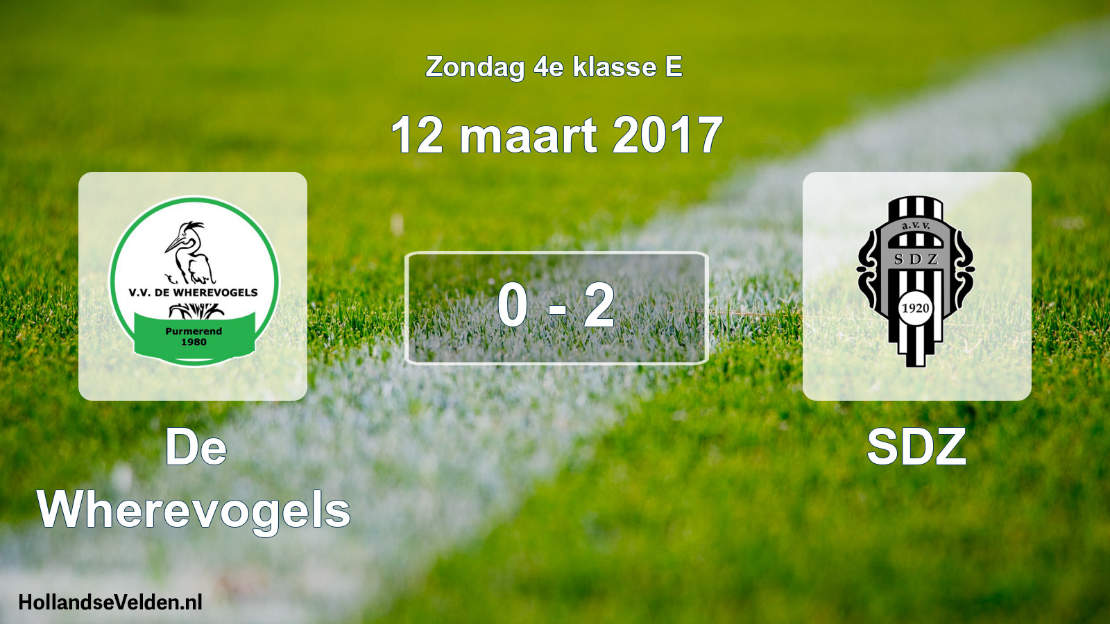 Total number of matches played: De Wherevogels - SDZ 0 - 2 (12 March 2017)