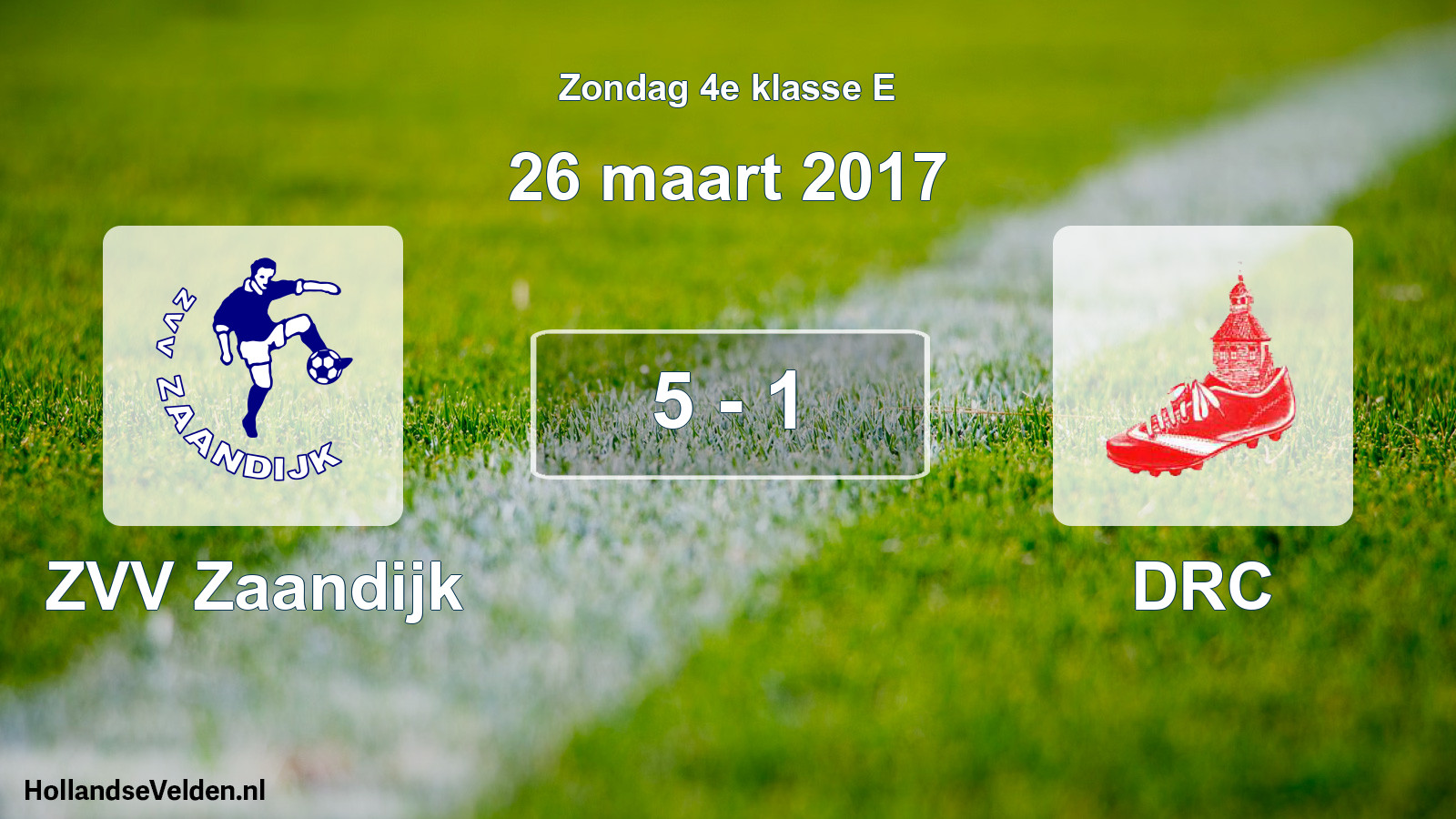 Total number of matches played: ZVV Zaandijk - DRC 5 - 1 (26 March 2017)