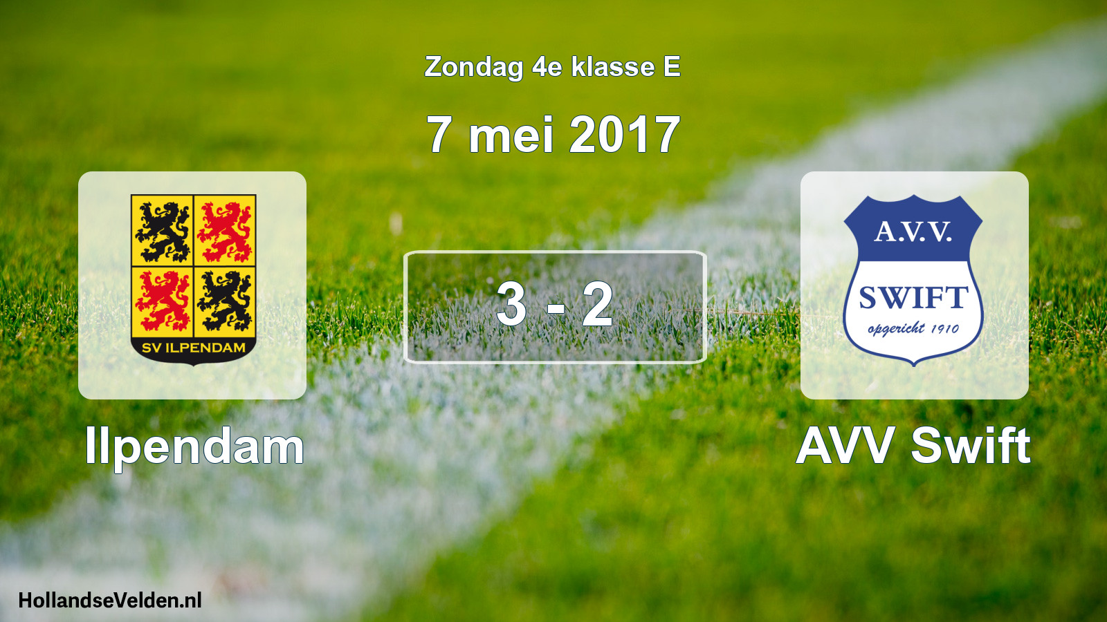 Total number of matches played: Ilpendam - AVV Swift 3 - 2 (7 May 2017)