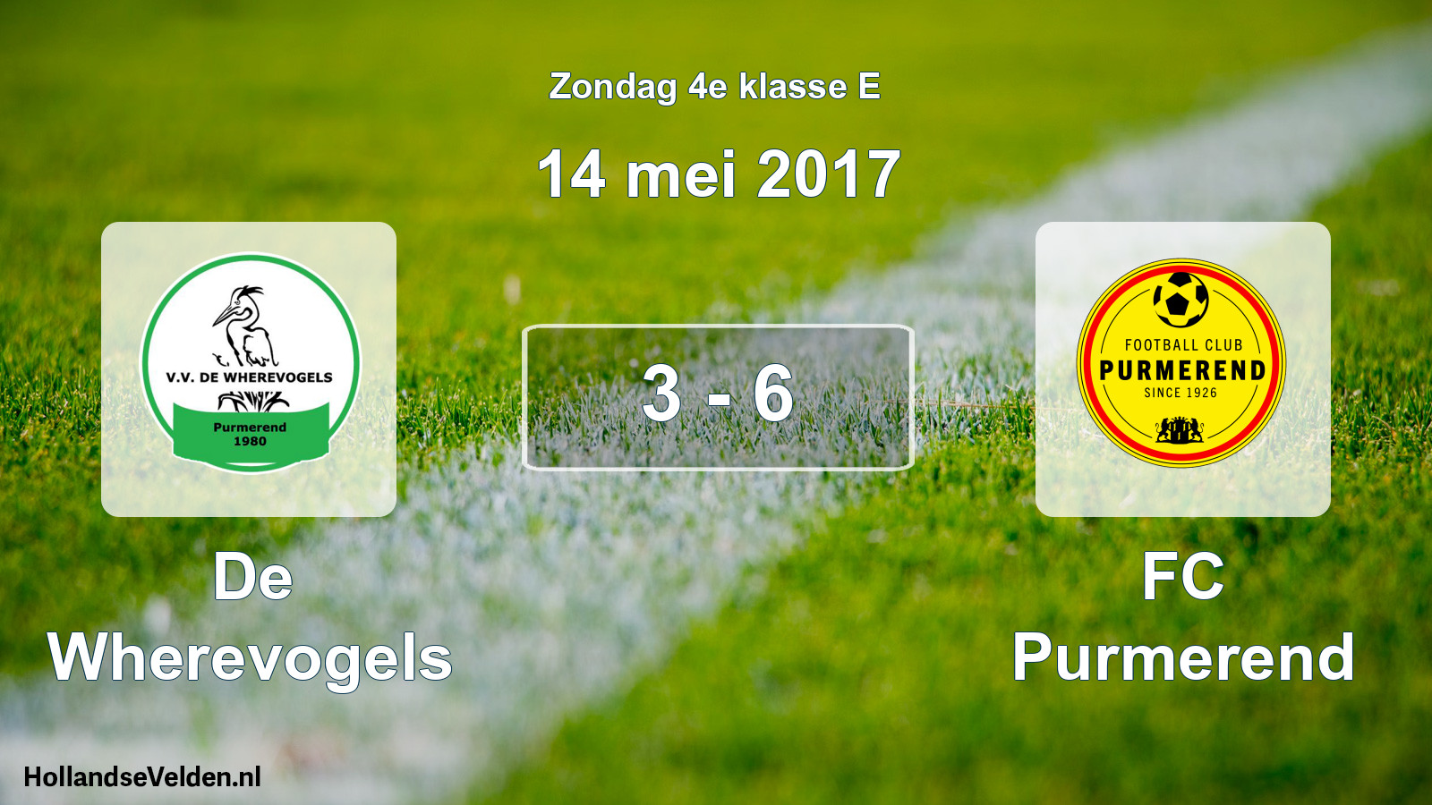 Total number of matches played: De Wherevogels - FC Purmerend 3 - 6 (14 May 2017)